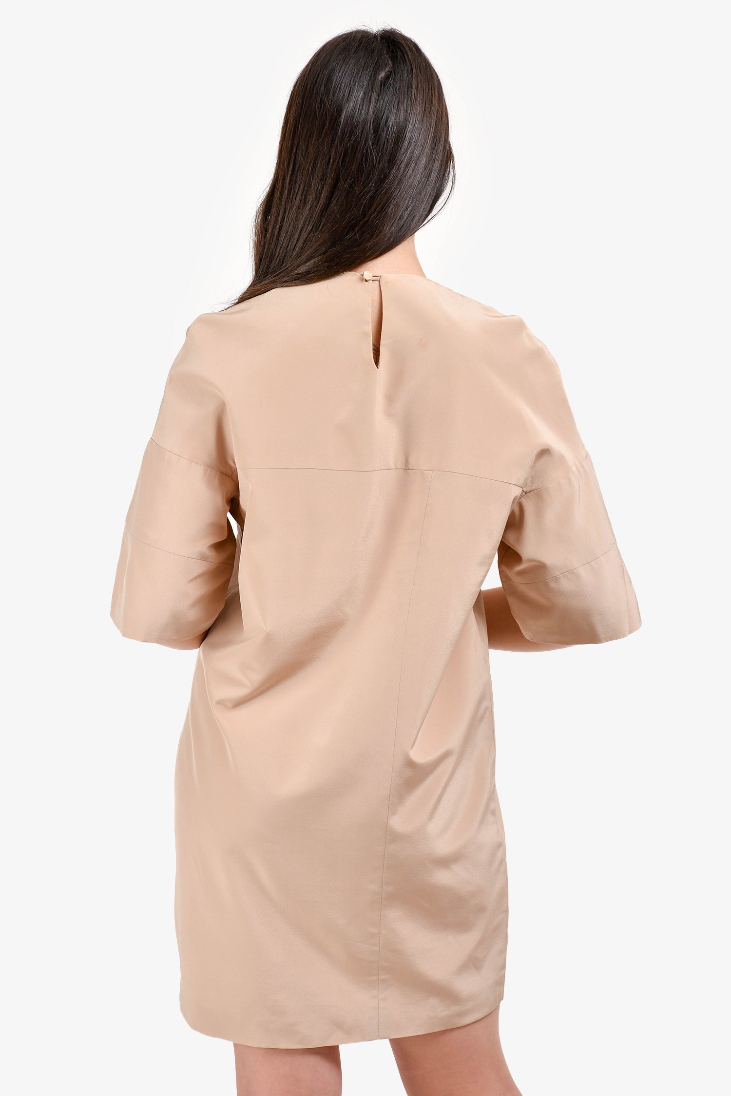 Ellery Brown Silk Oversized Short Sleeves Dress Size 6