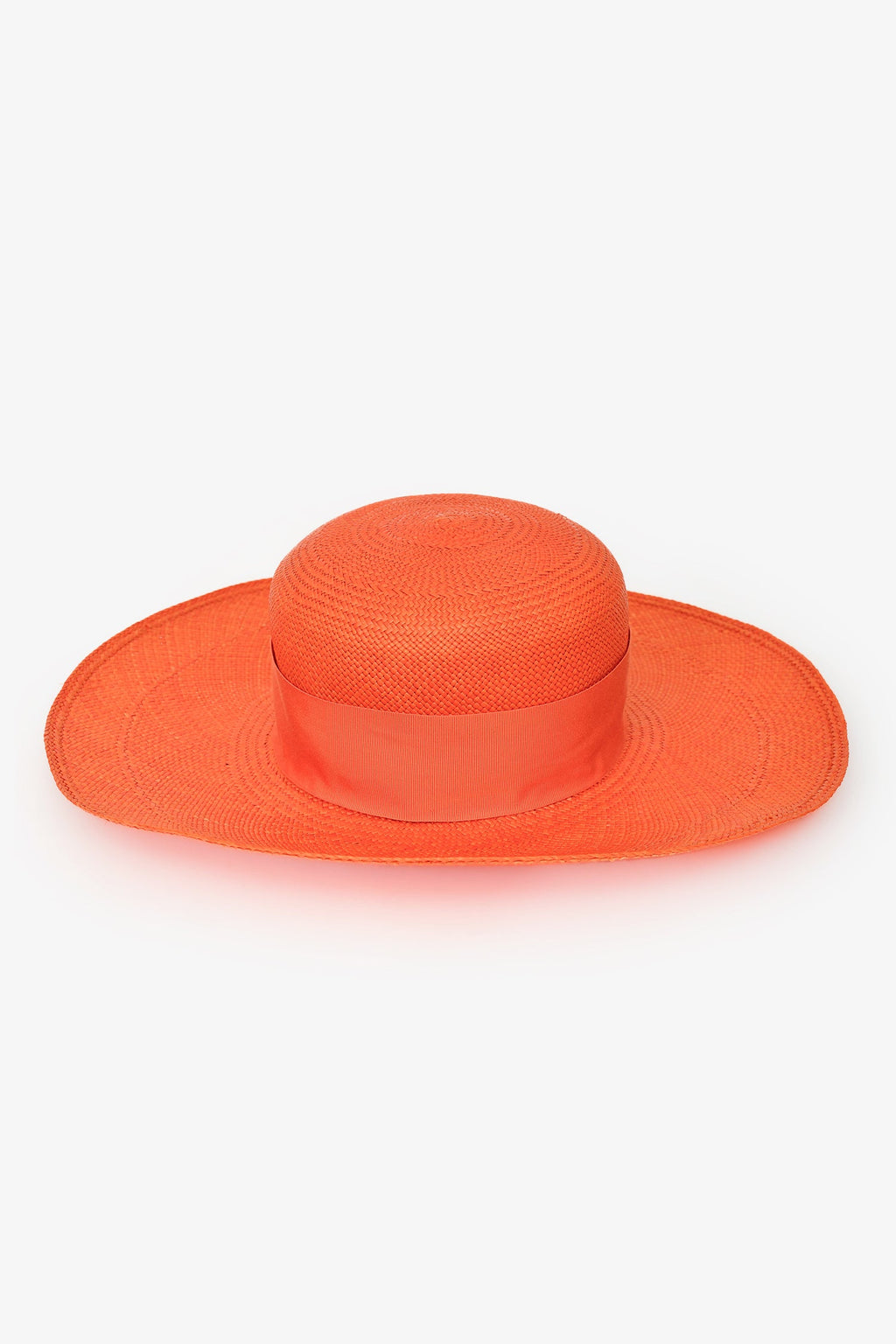Loro Piana Orange Canvas Logo Wide Brim Hat