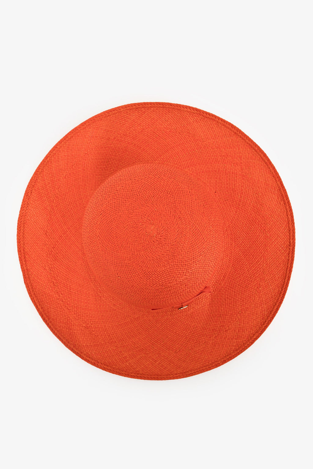 Loro Piana Orange Canvas Logo Wide Brim Hat