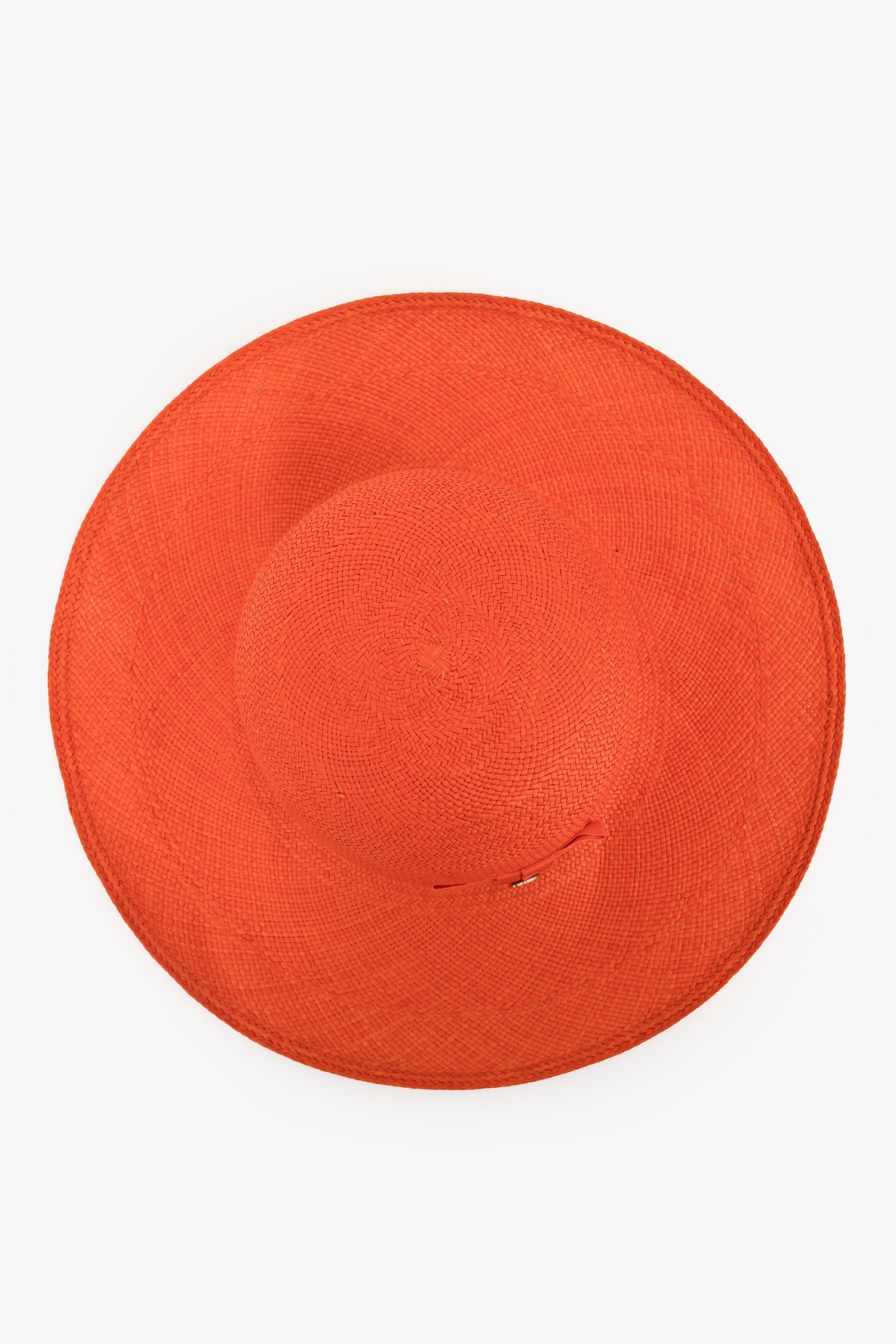 Loro Piana Orange Canvas Logo Wide Brim Hat