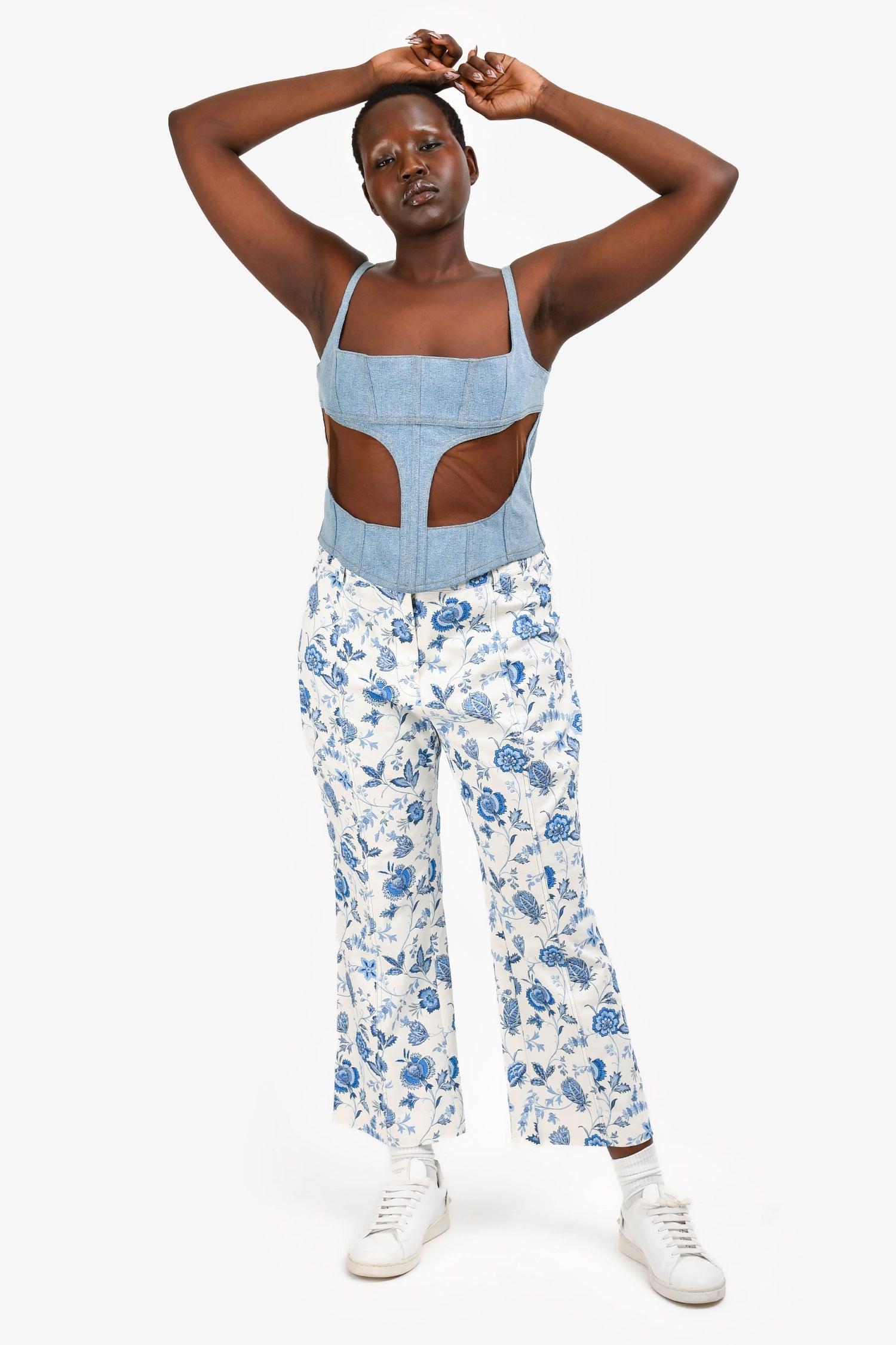 Derek Lam 10 Crosby White Floral Print Pants Size 14