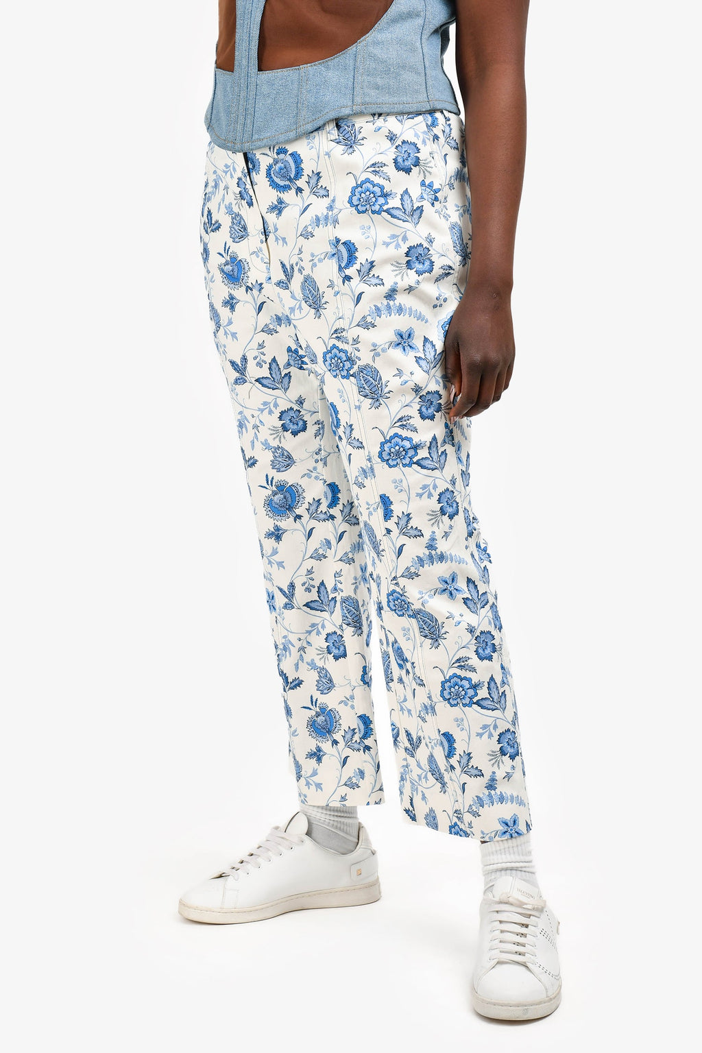 Derek Lam 10 Crosby White Floral Print Pants Size 14