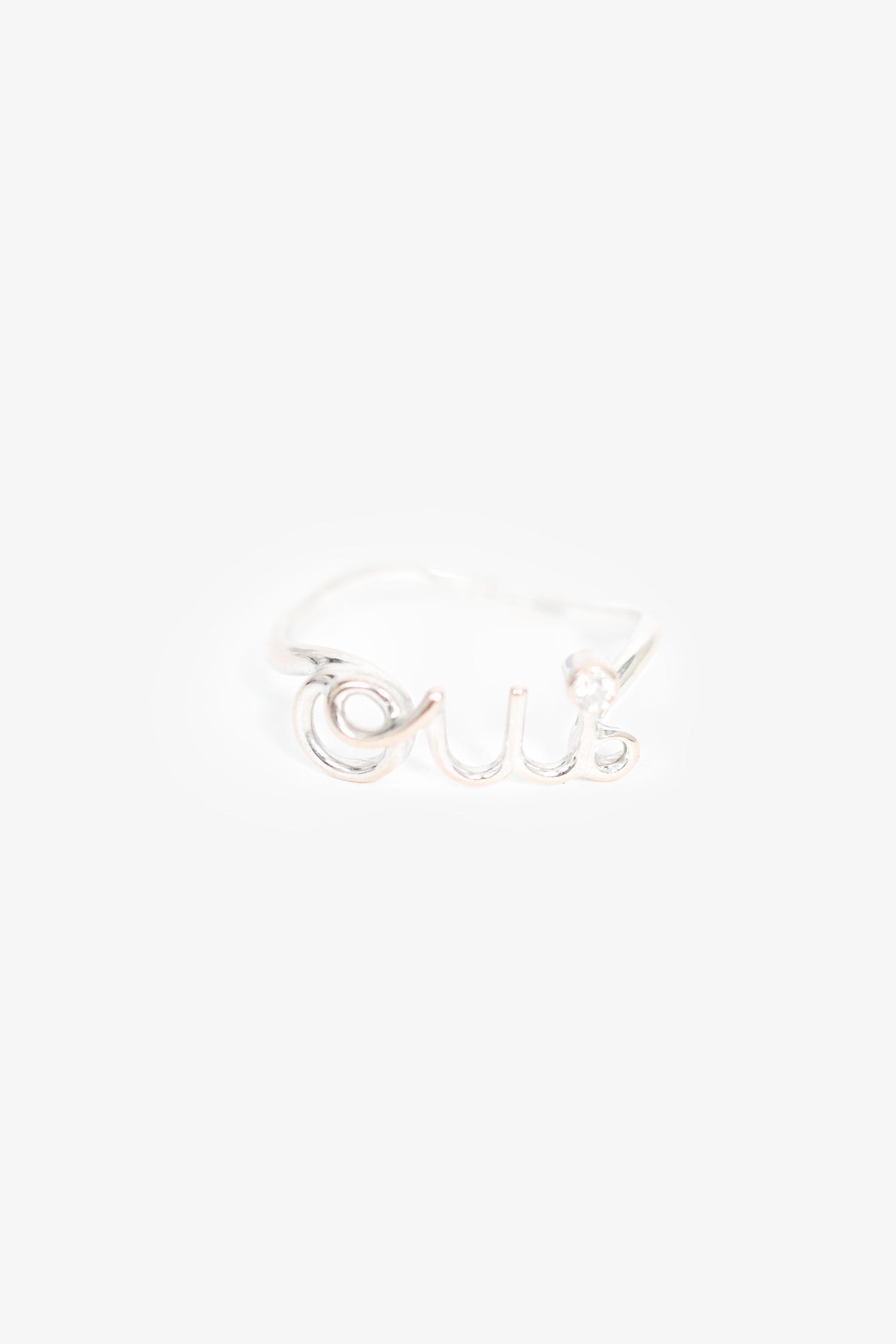Christian Dior 18K White Gold Diamond 'Oui 'Ring Size 6.5