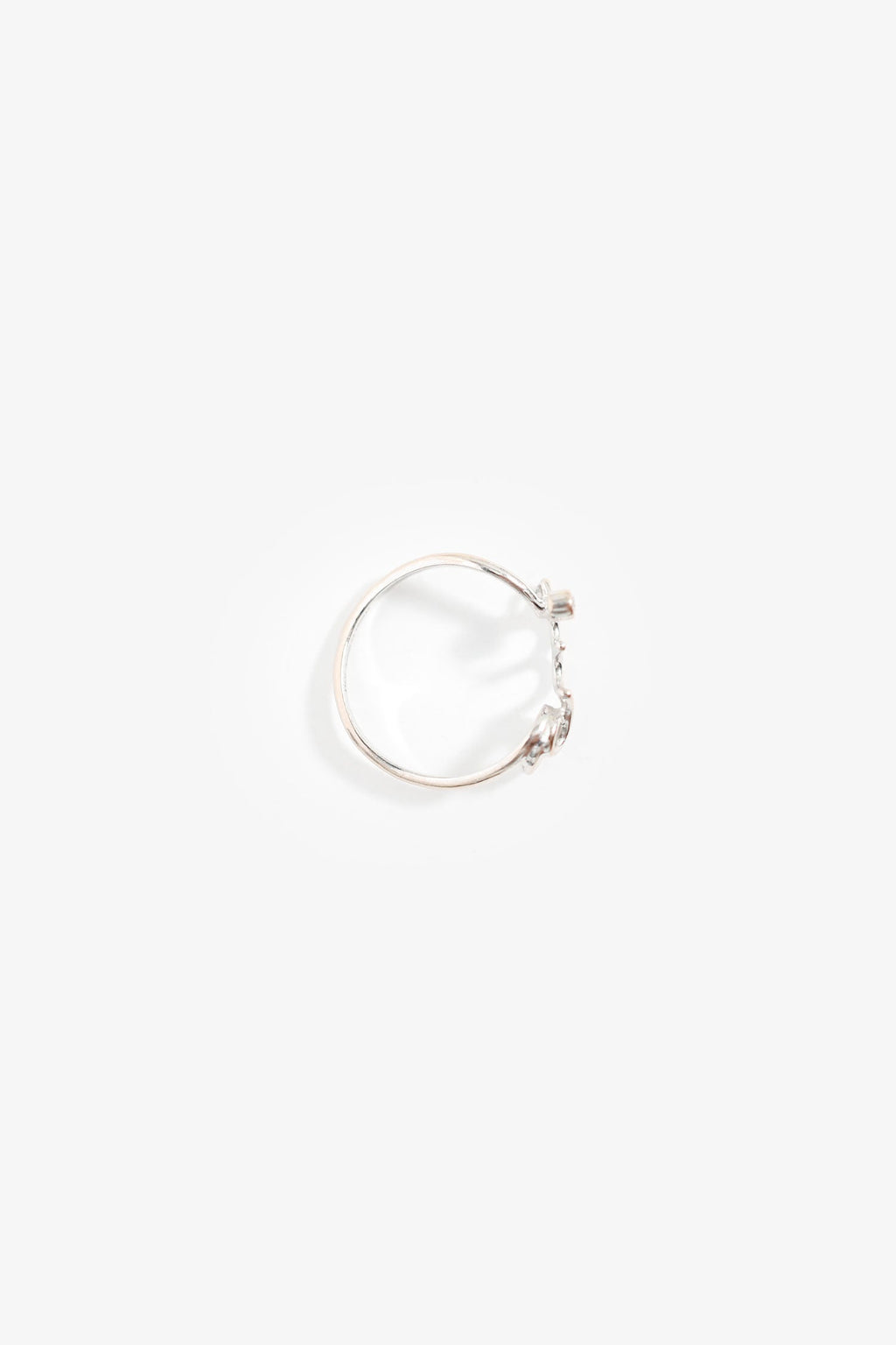 Christian Dior 18K White Gold Diamond 'Oui 'Ring Size 6.5