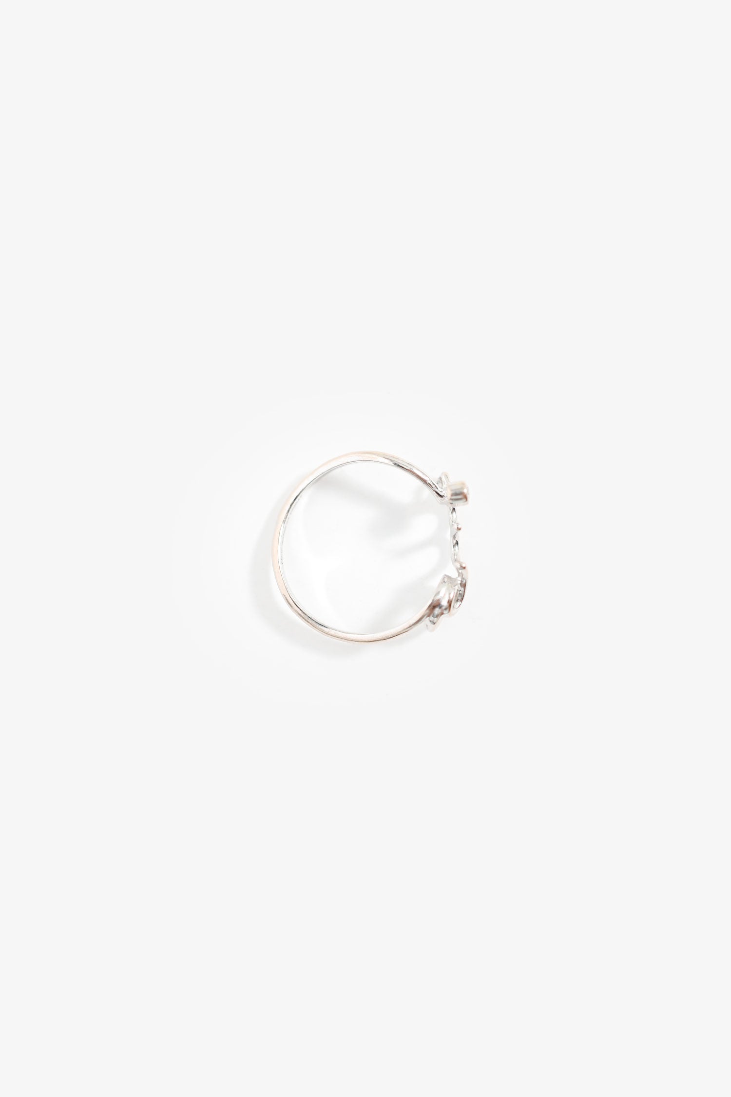 Christian Dior 18K White Gold Diamond 'Oui 'Ring Size 6.5