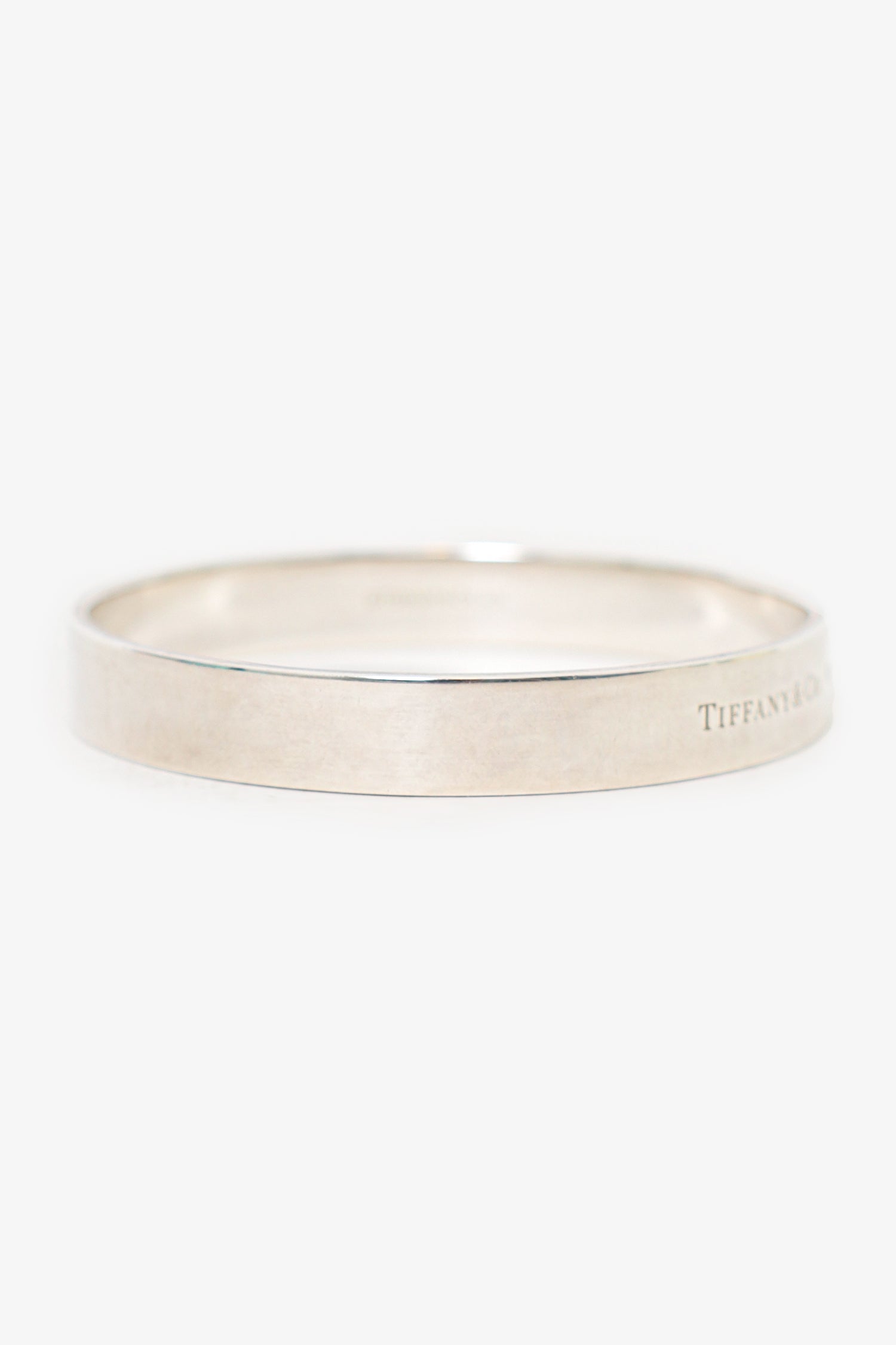 Tiffany & Co Sterling Silver/Diamond Keyhole Bangle
