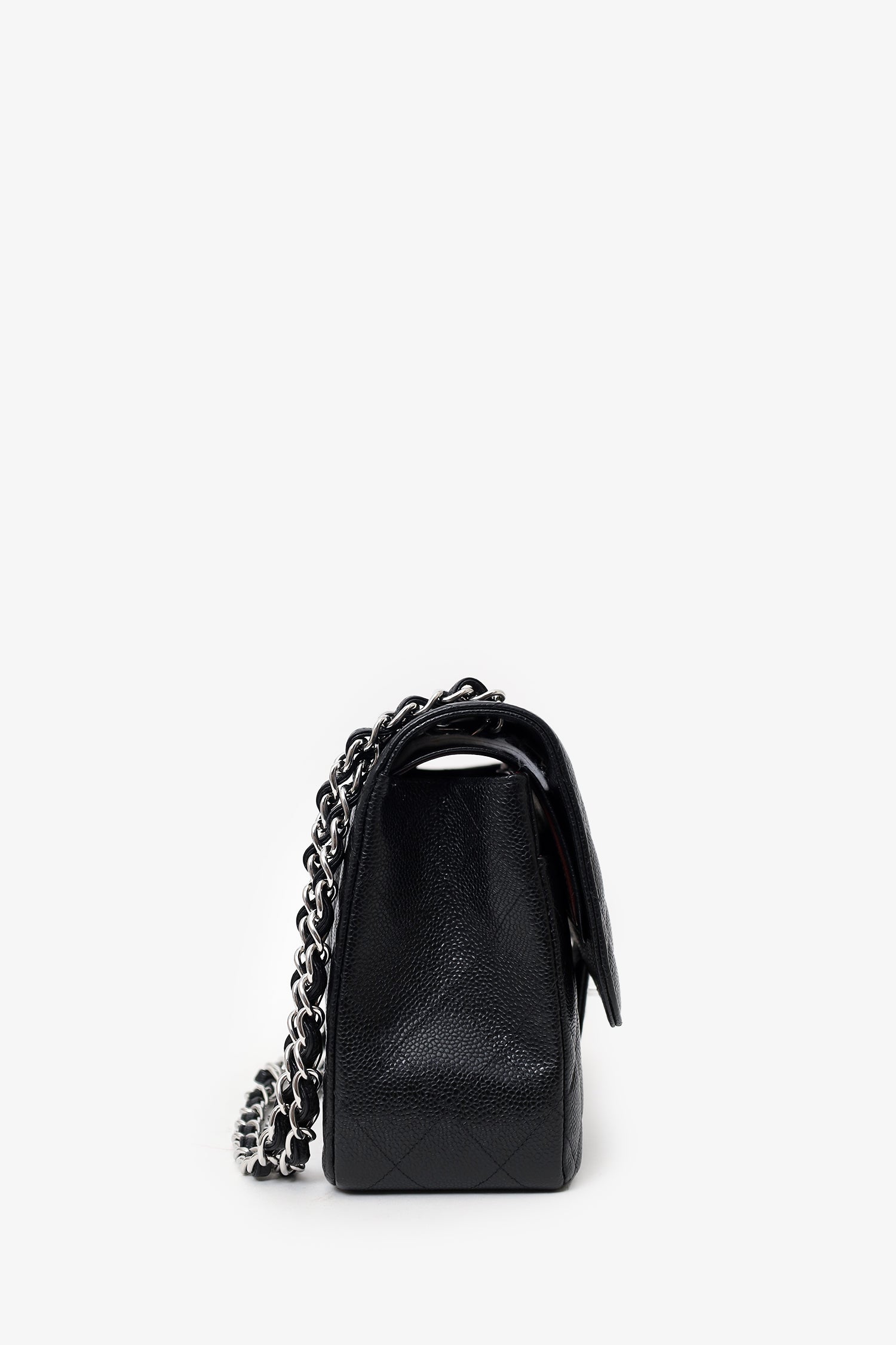 Pre-Loved Chanel™ 2021+ Black Caviar Leather Jumbo Double Flap