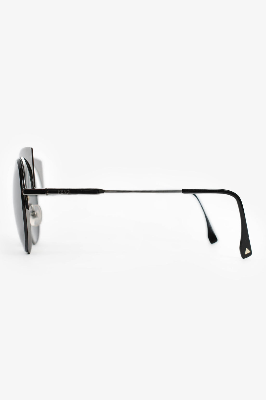 Fendi Black Squared Mirrored Sunglasses