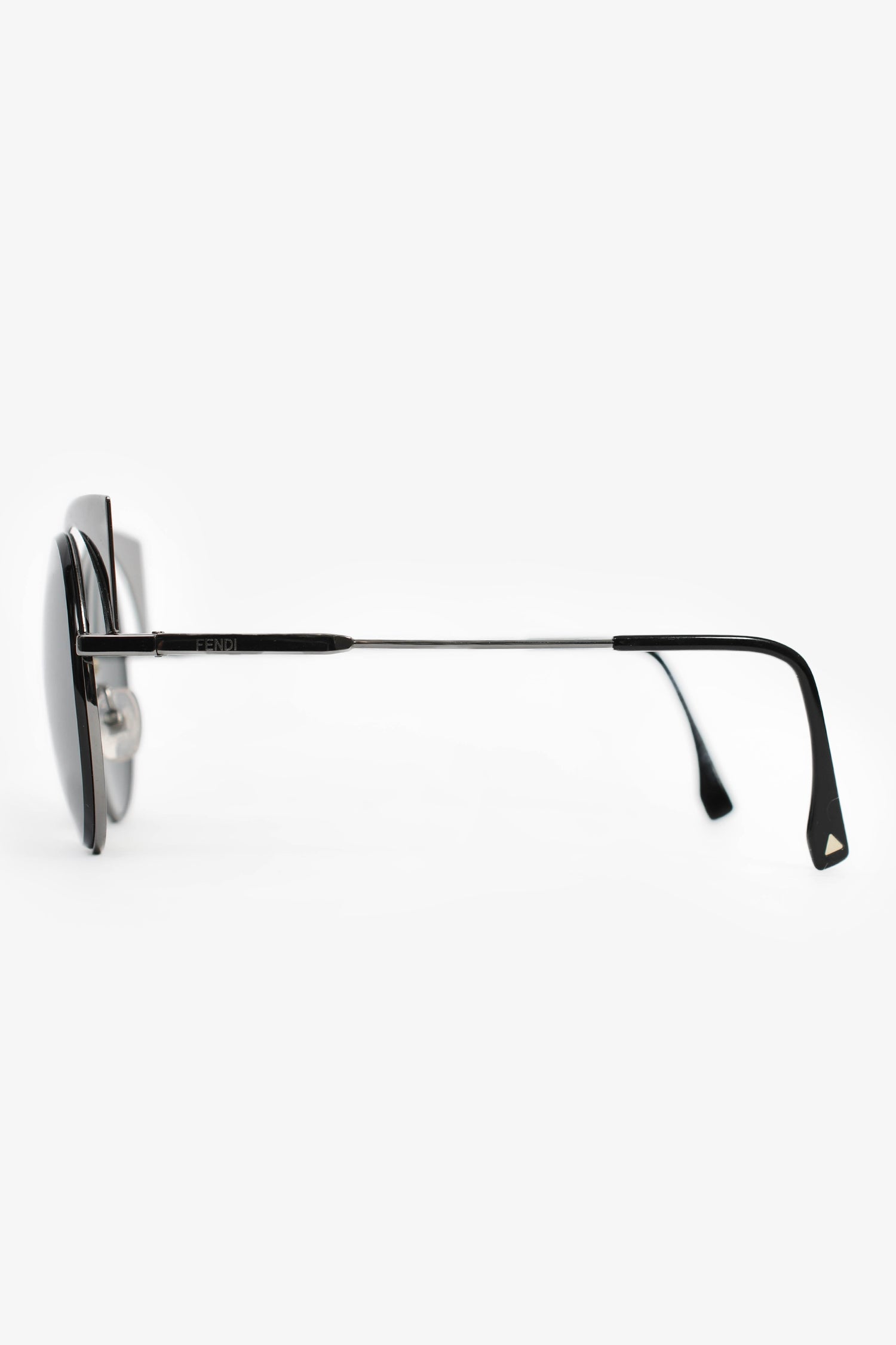 Fendi Black Squared Mirrored Sunglasses