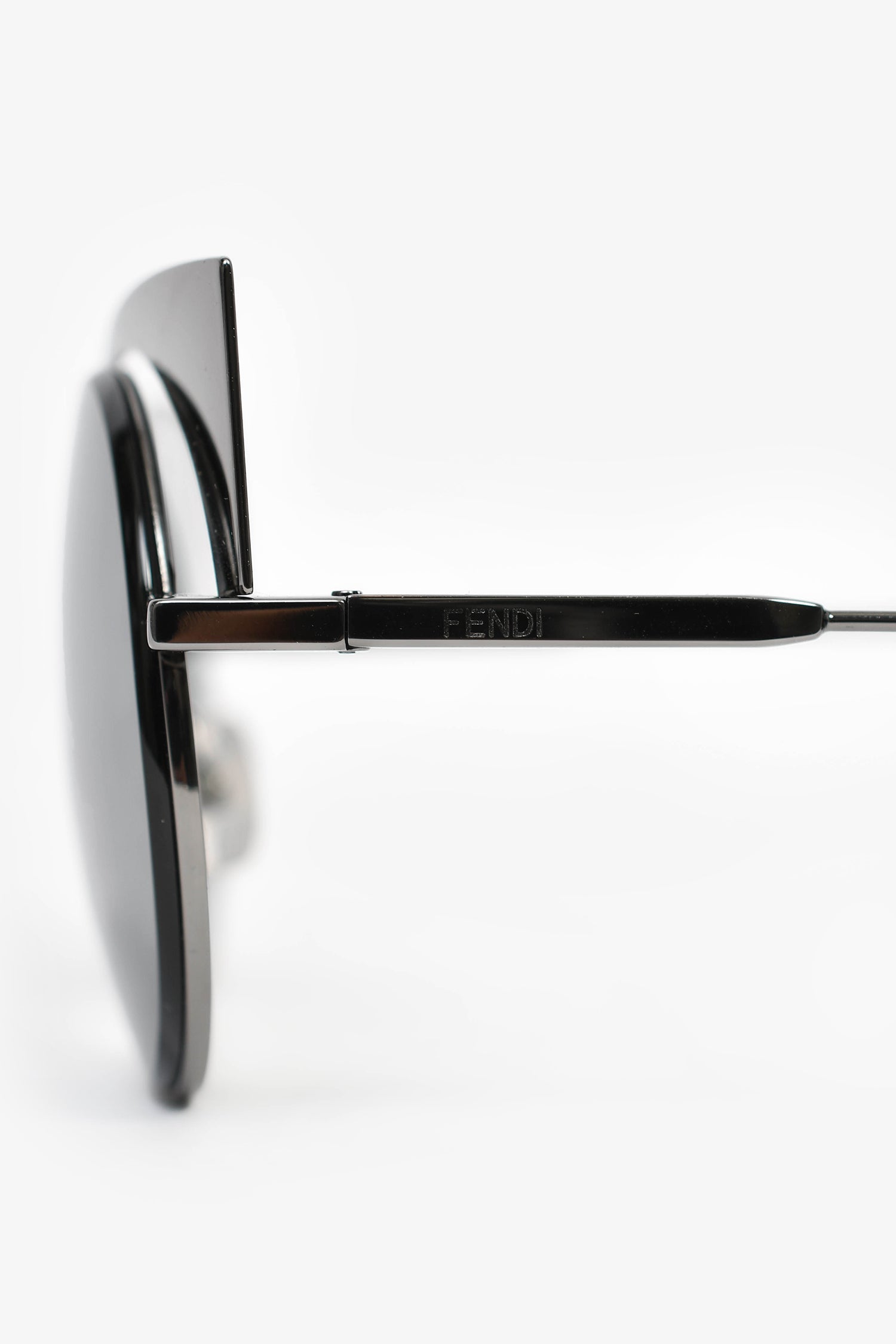 Fendi Black Squared Mirrored Sunglasses