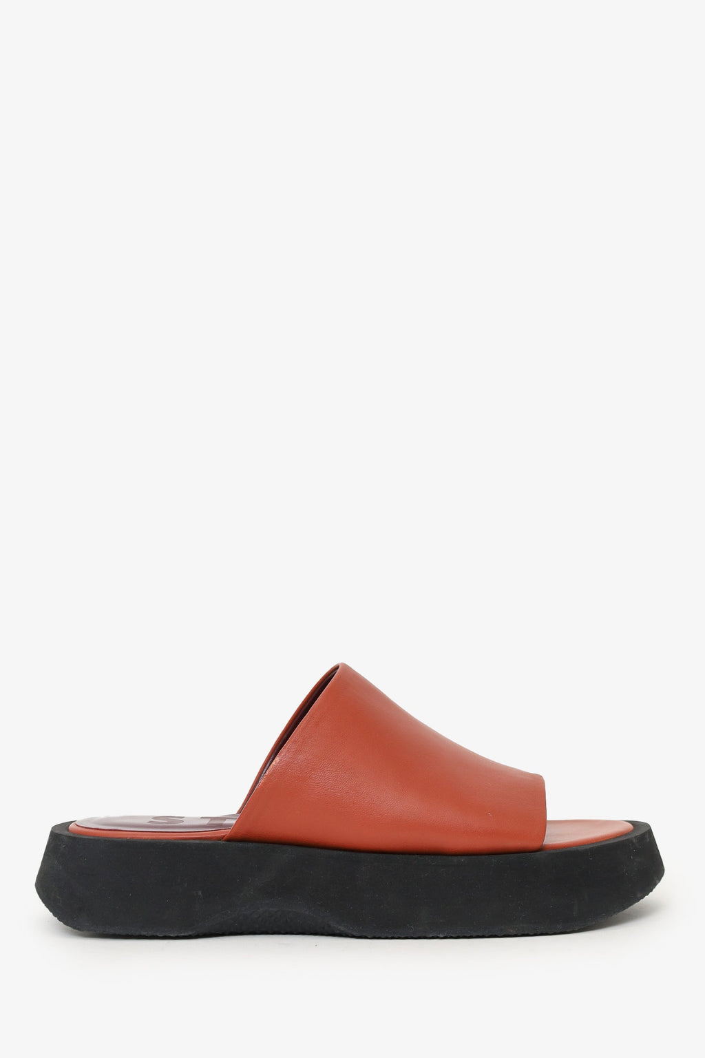 Staud Brown/Black Leather Slides Size 36