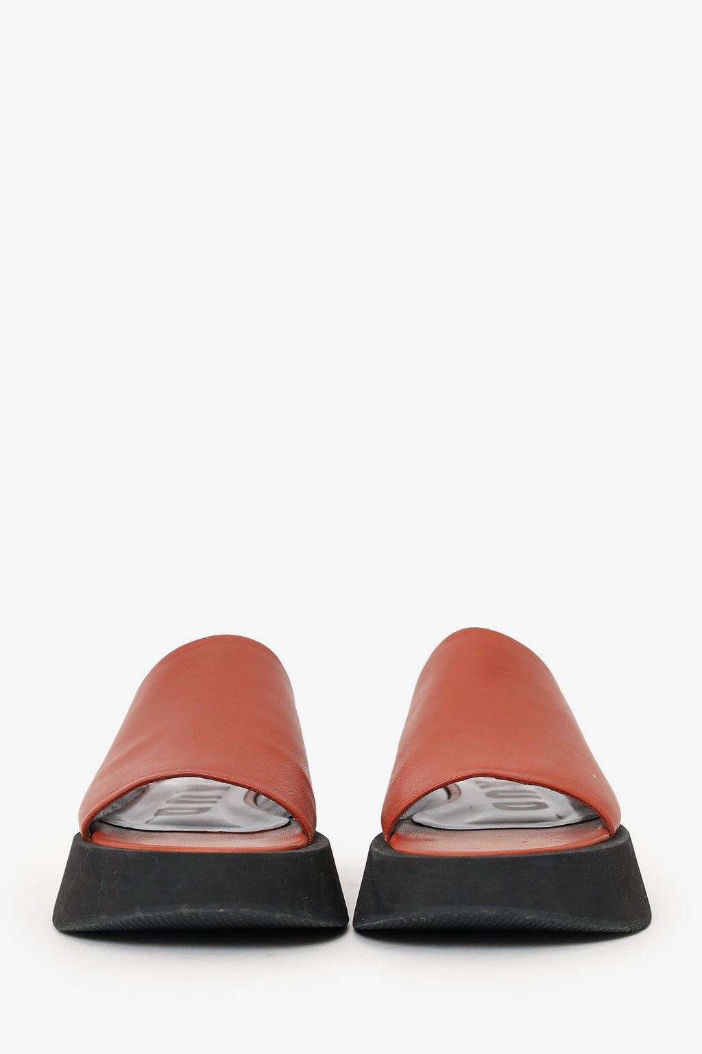 Staud Brown/Black Leather Slides Size 36