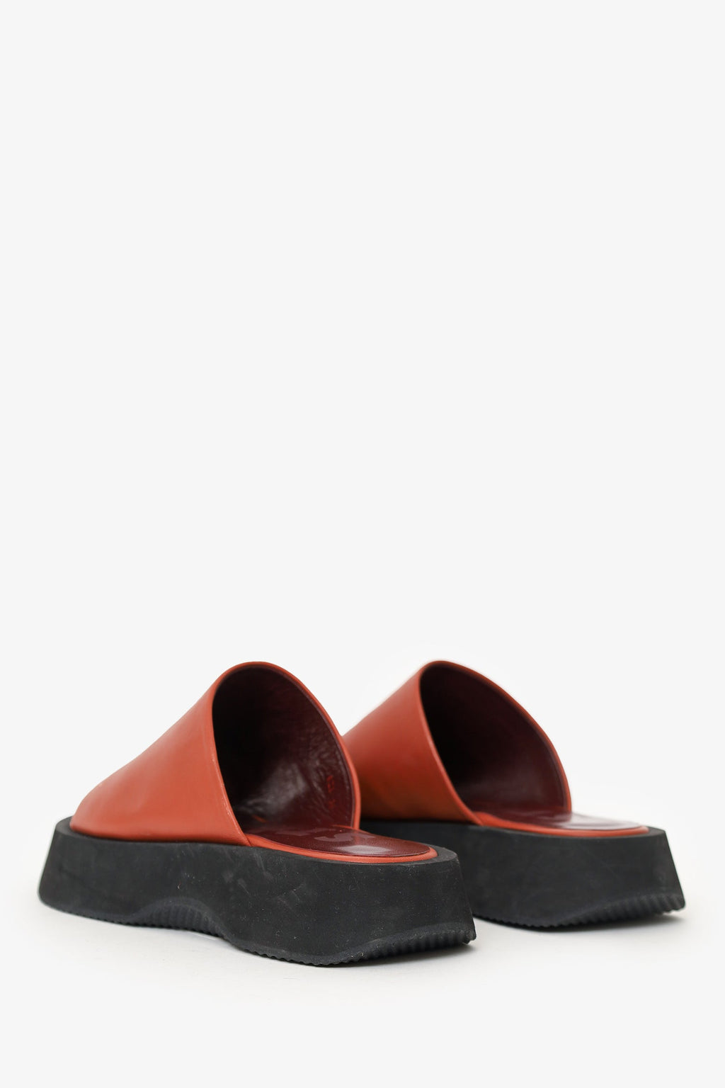 Staud Brown/Black Leather Slides Size 36