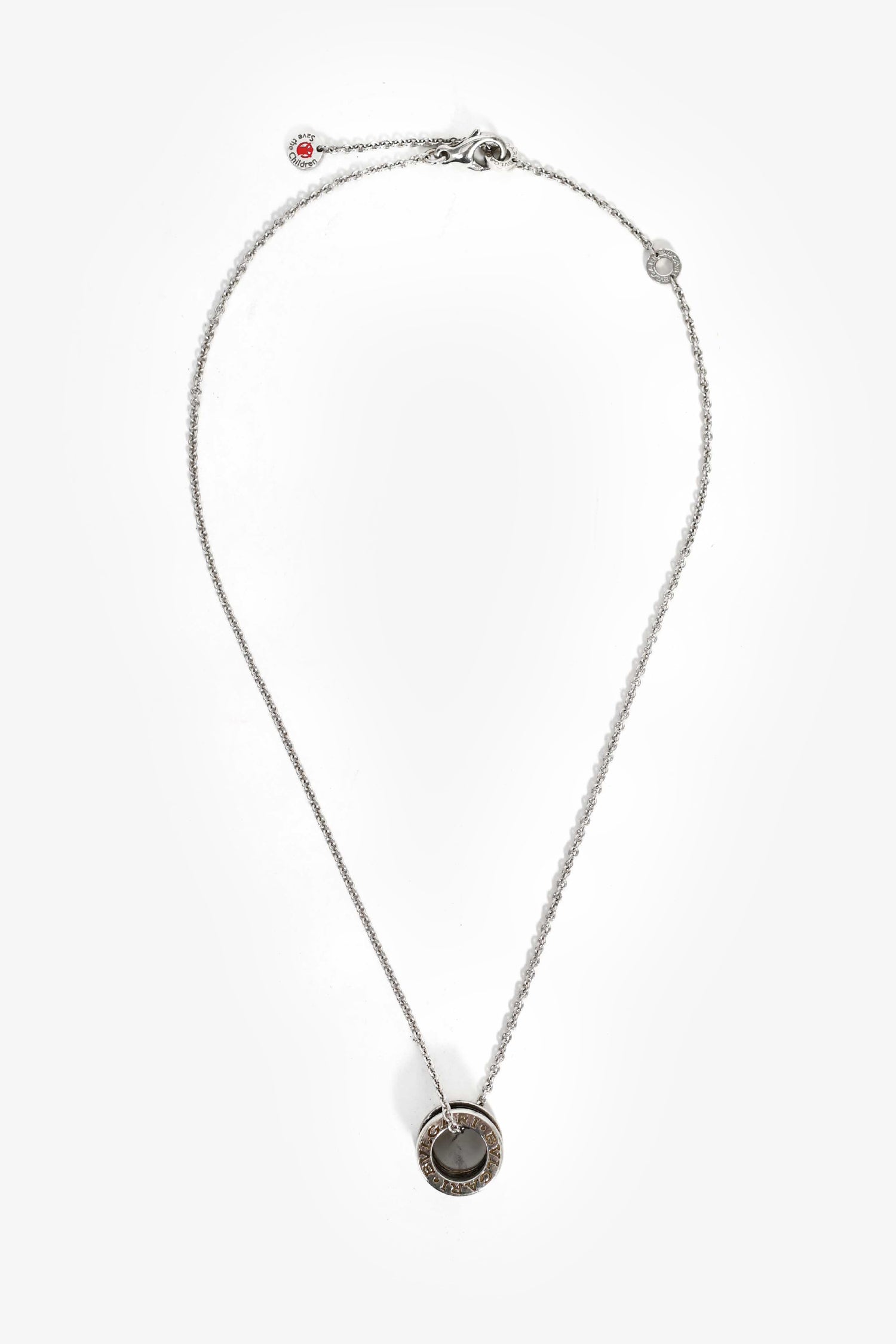 Bvlgari Sterling Silver Black Ceramic Saved The Children Necklace