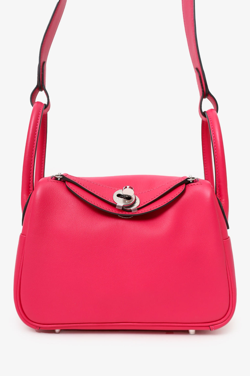 Hermès 2021 Rose Mexico/Rouge Piment Swift Leather Mini Lindy