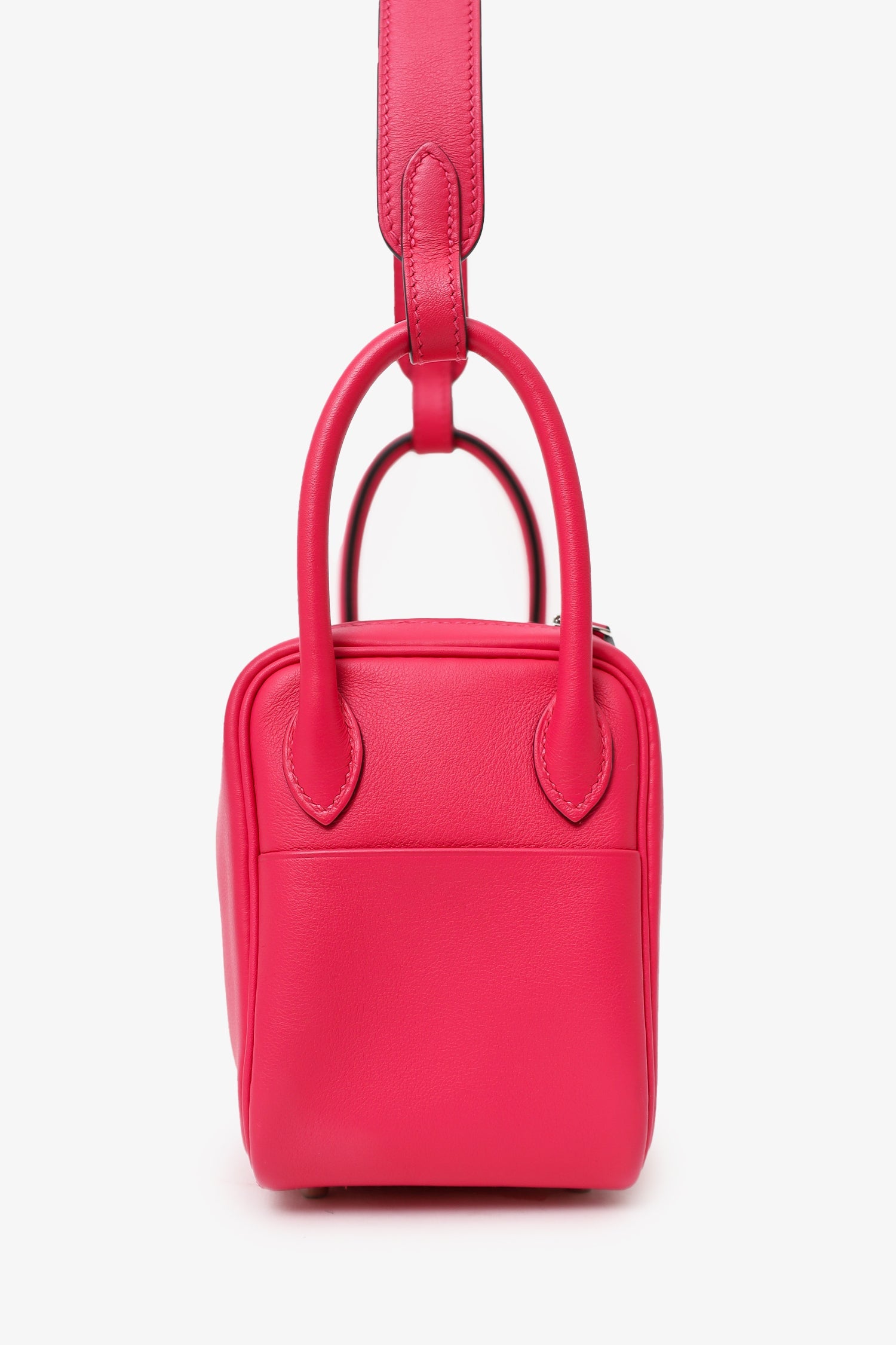 Hermès 2021 Rose Mexico/Rouge Piment Swift Leather Mini Lindy