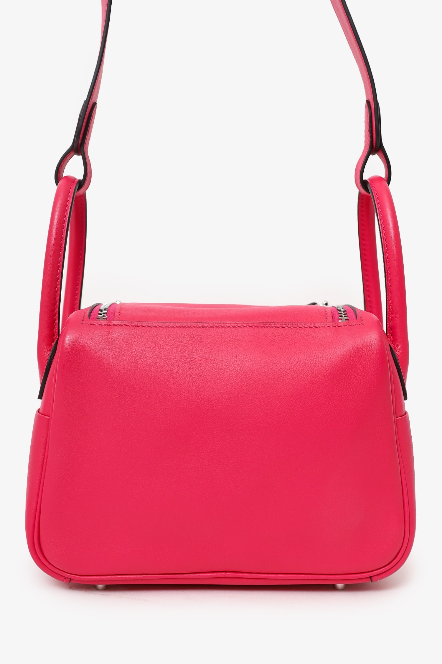 Hermès 2021 Rose Mexico/Rouge Piment Swift Leather Mini Lindy