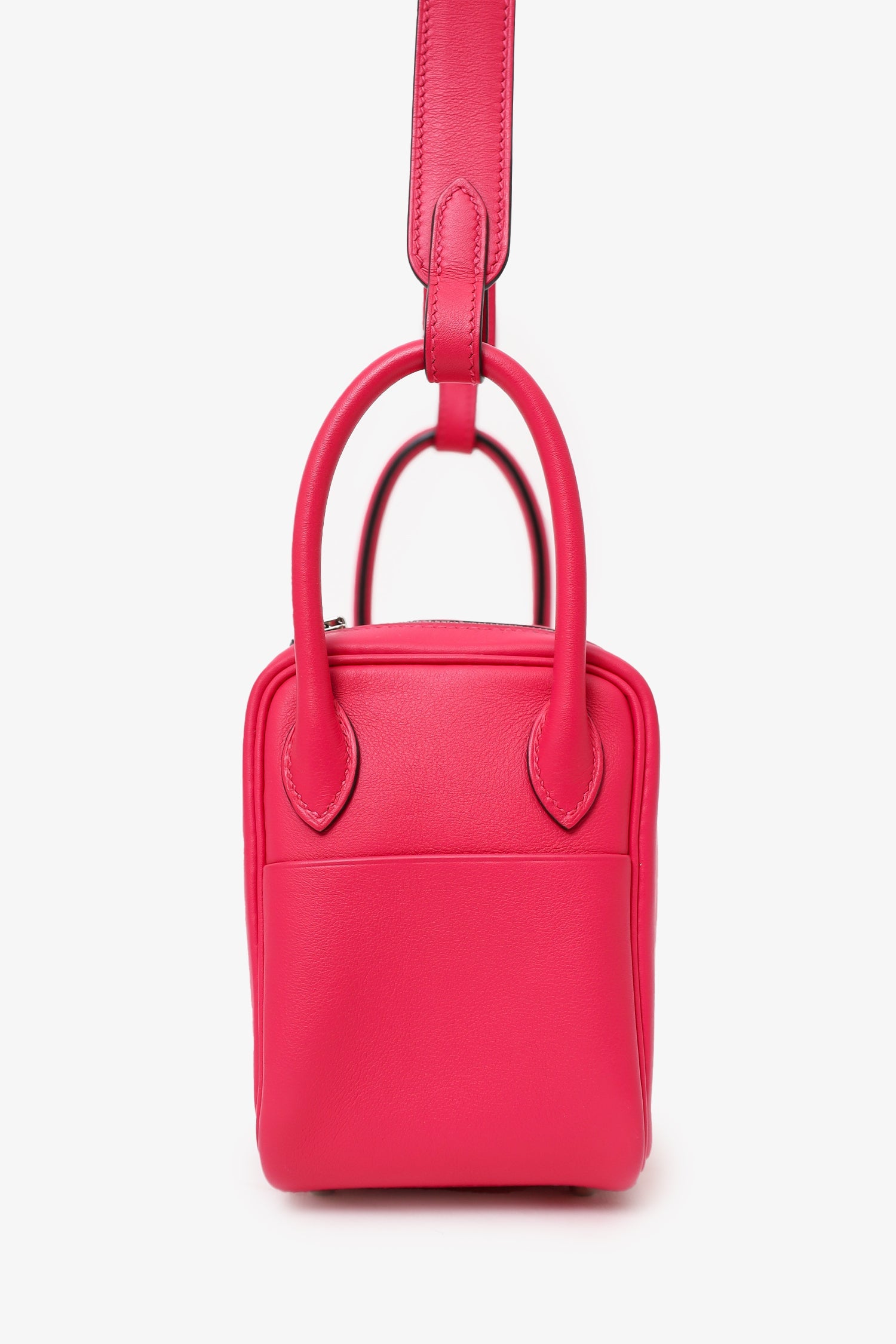 Hermès 2021 Rose Mexico/Rouge Piment Swift Leather Mini Lindy