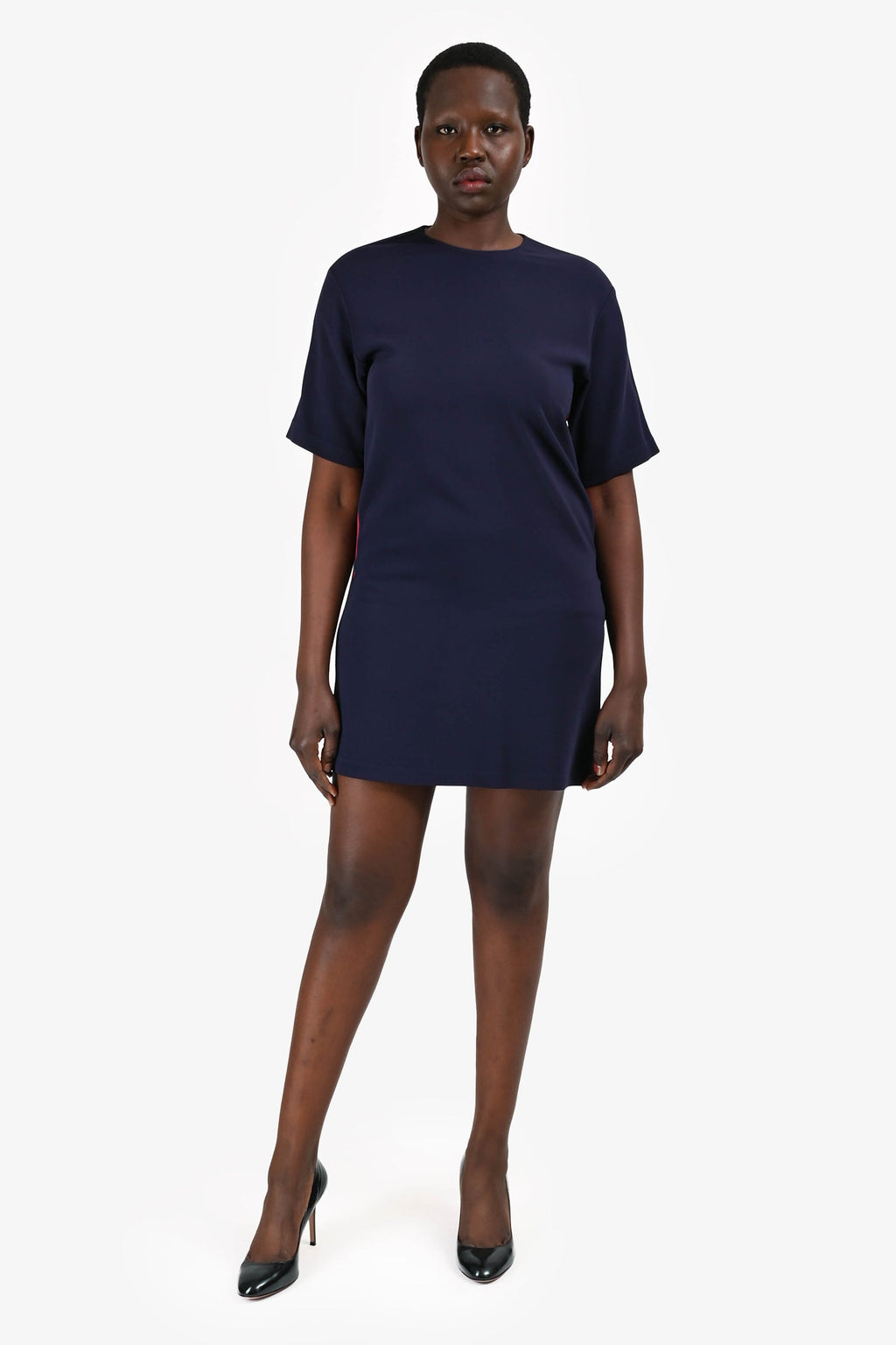 Gucci Blue Web Side Detail Crew Neck Dress Size 40
