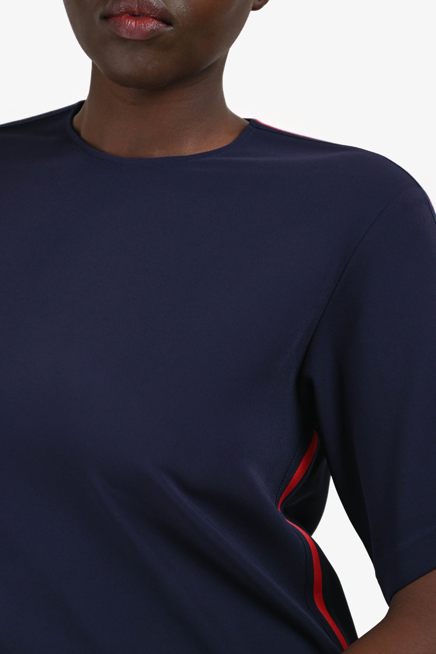 Gucci Blue Web Side Detail Crew Neck Dress Size 40