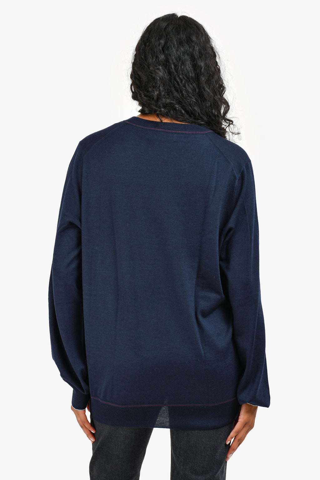Brunello Cucinelli Blue Cashmere 'Be Conscious' Crew Neck Sweater Size 52 Mens