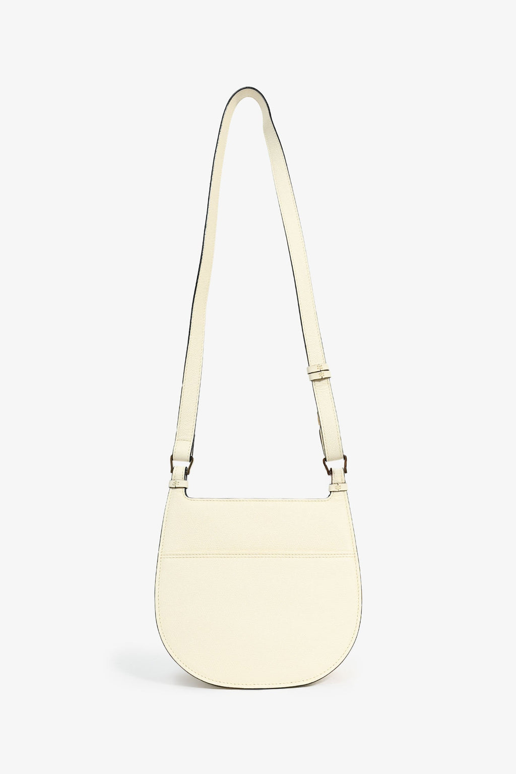 Valextra Cream Leather Hobo Weekend Mini Crossbody Bag