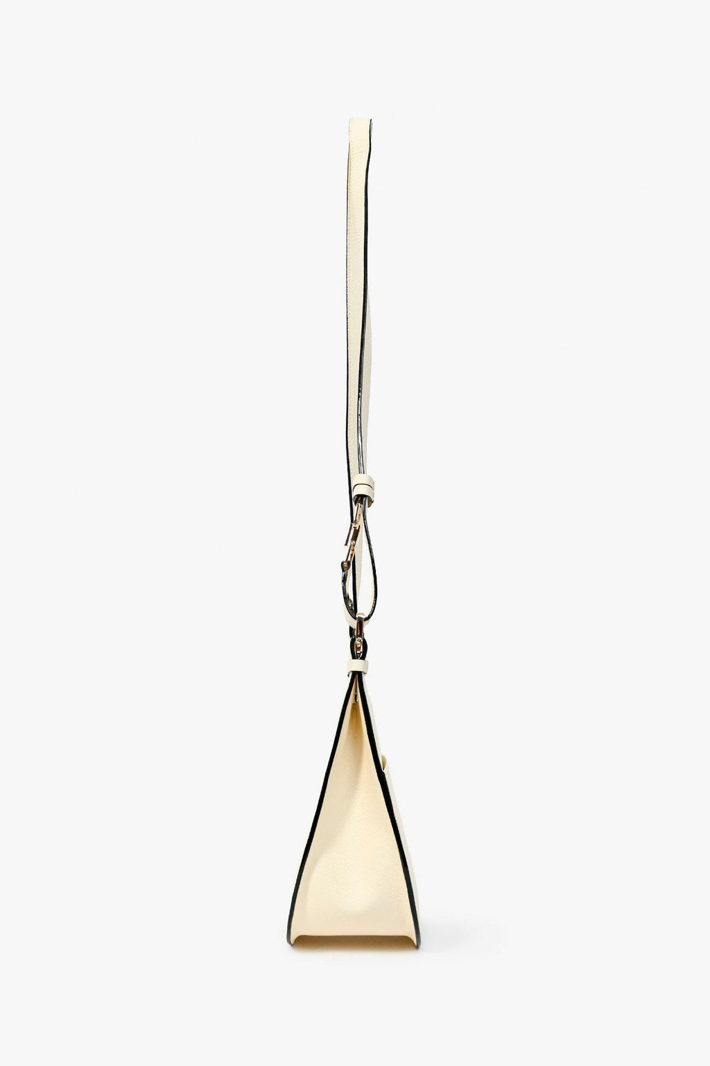 Valextra Cream Leather Hobo Weekend Mini Crossbody Bag