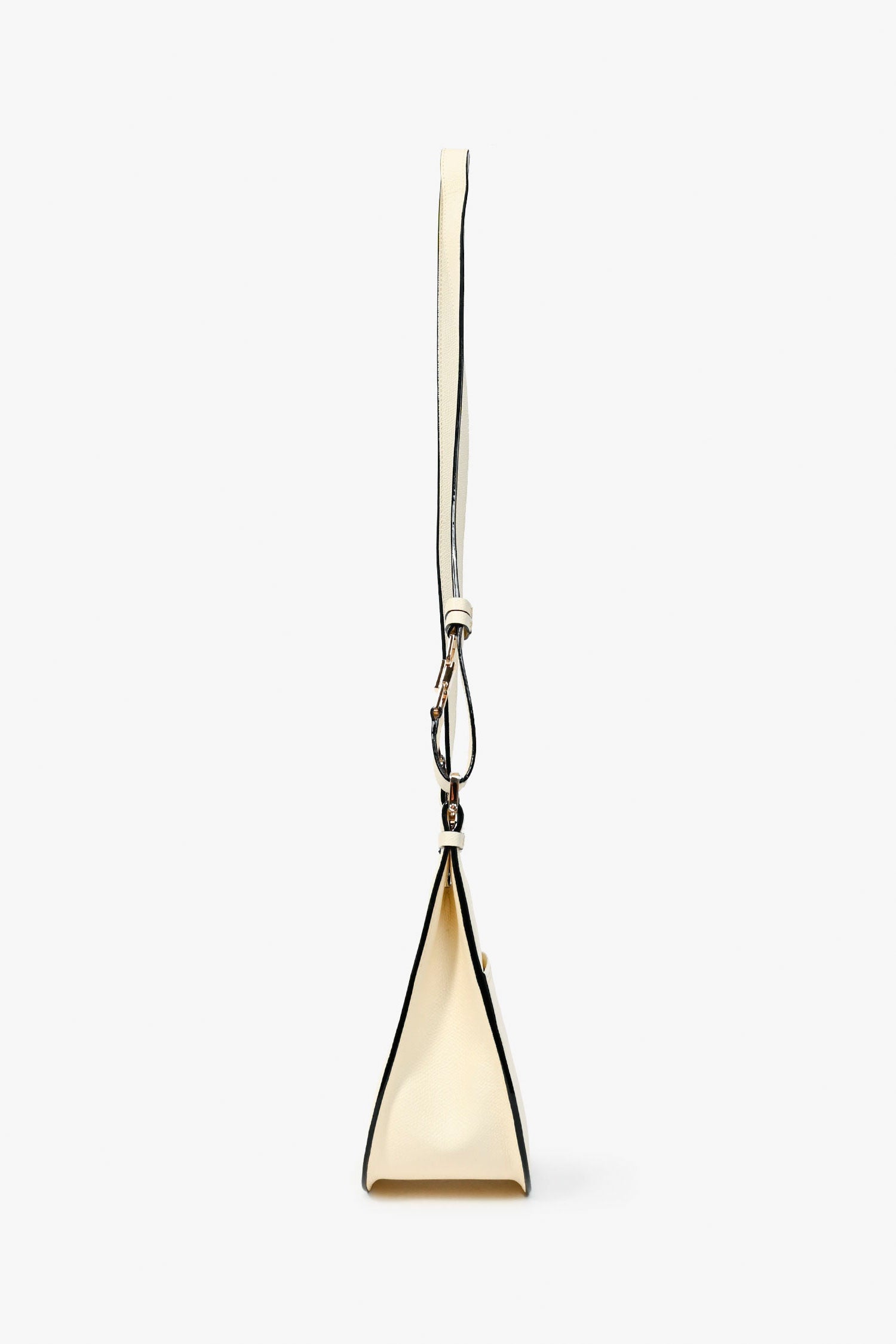 Valextra Cream Leather Hobo Weekend Mini Crossbody Bag