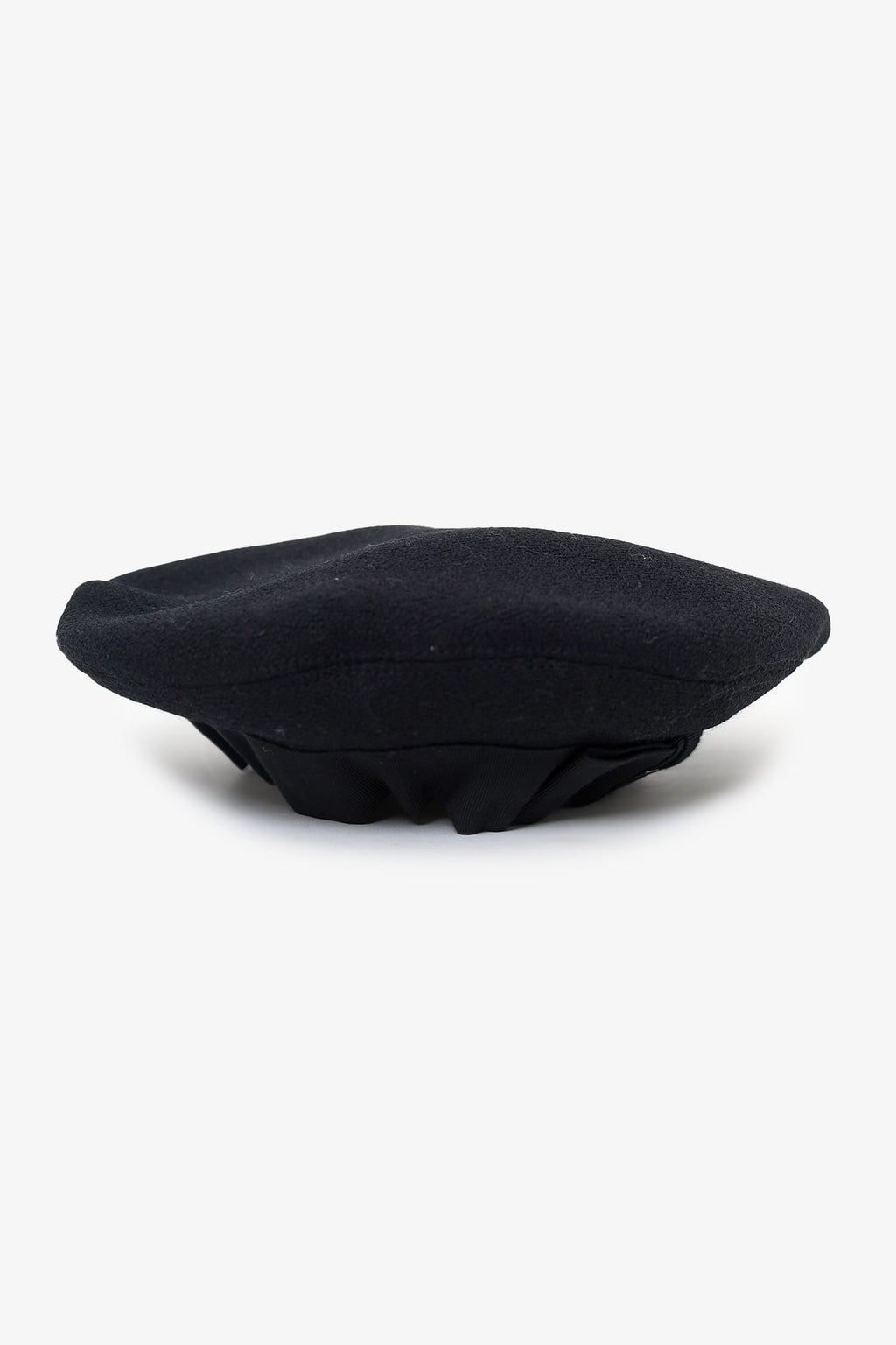 Pre-Loved Chanel™ Black Wool CC Logo Beret Size L