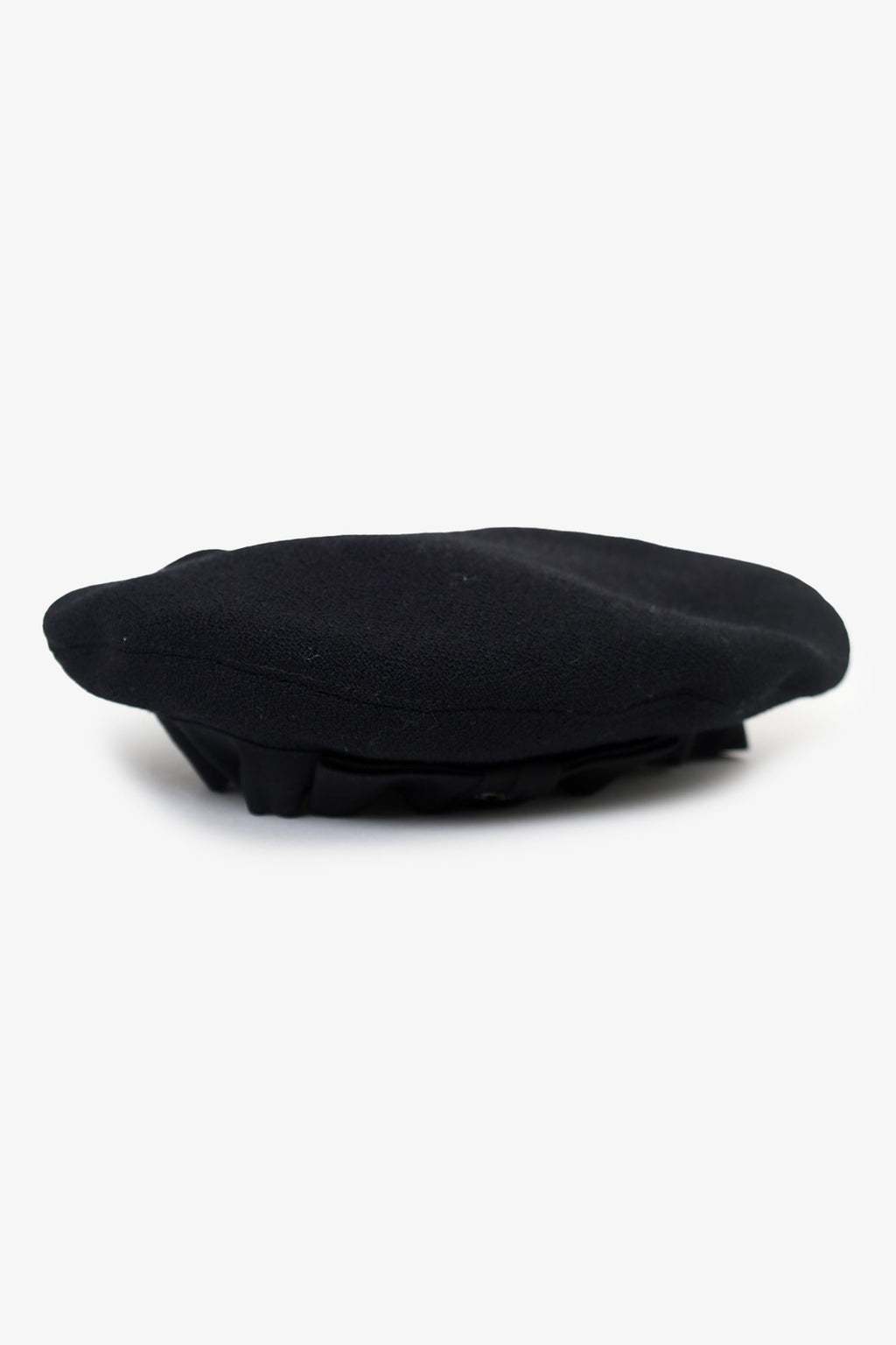 Pre-Loved Chanel™ Black Wool CC Logo Beret Size L