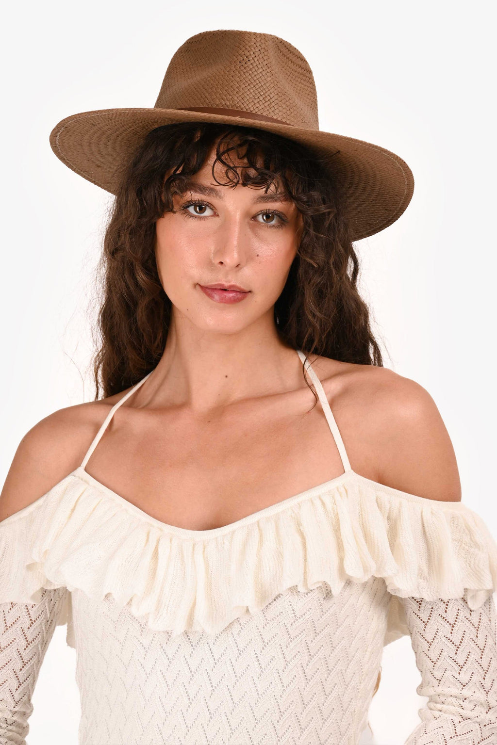 Janessa Leoné Brown Wide Brim Hat Size S