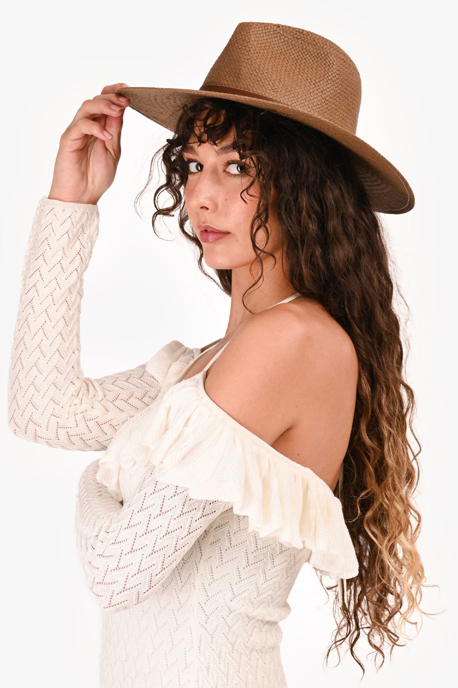 Janessa Leoné Brown Wide Brim Hat Size S