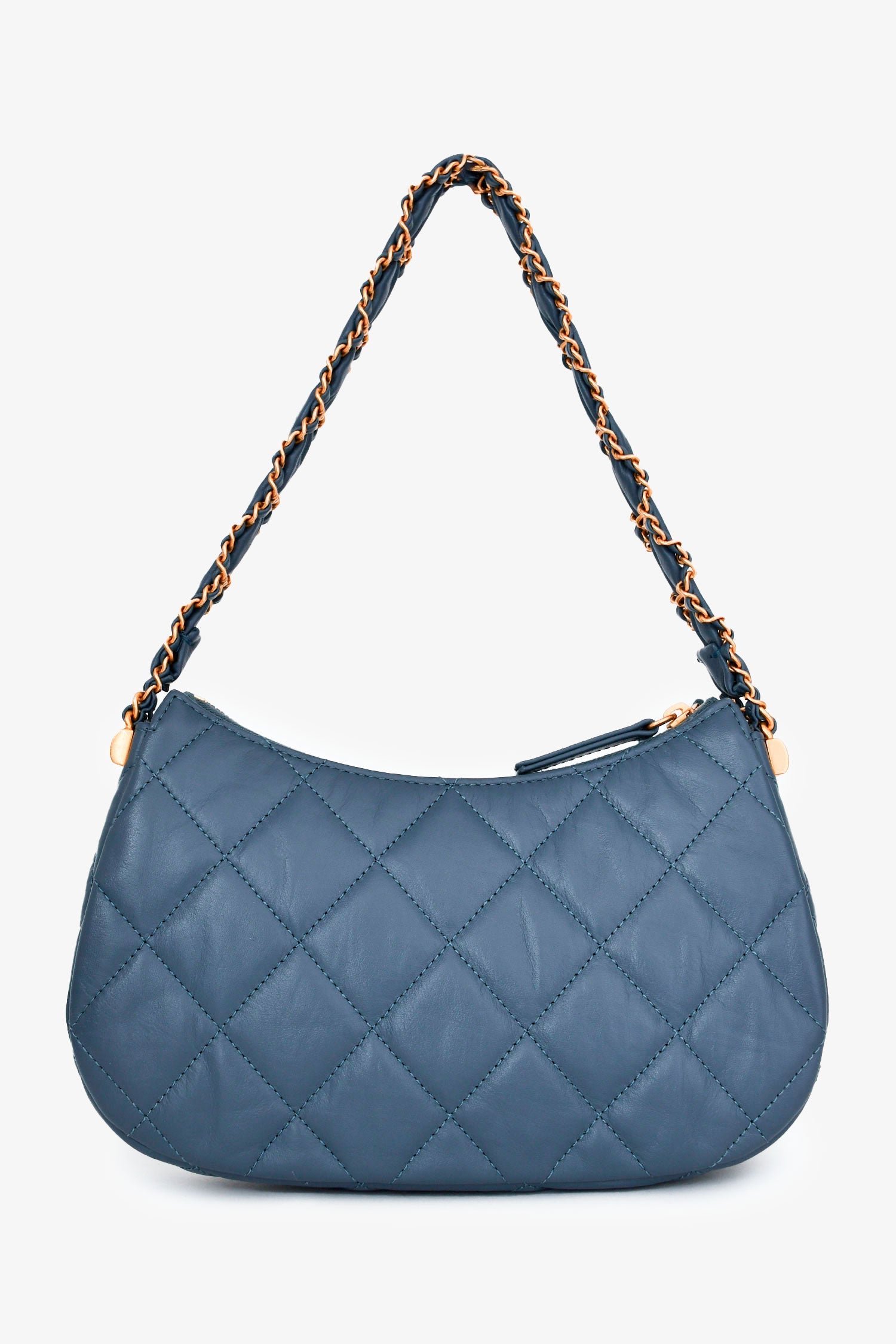 Pre-Loved Chanel™ Blue Aged Lambskin Leather Quilted Chanel 19 Clutch On Chain GHW