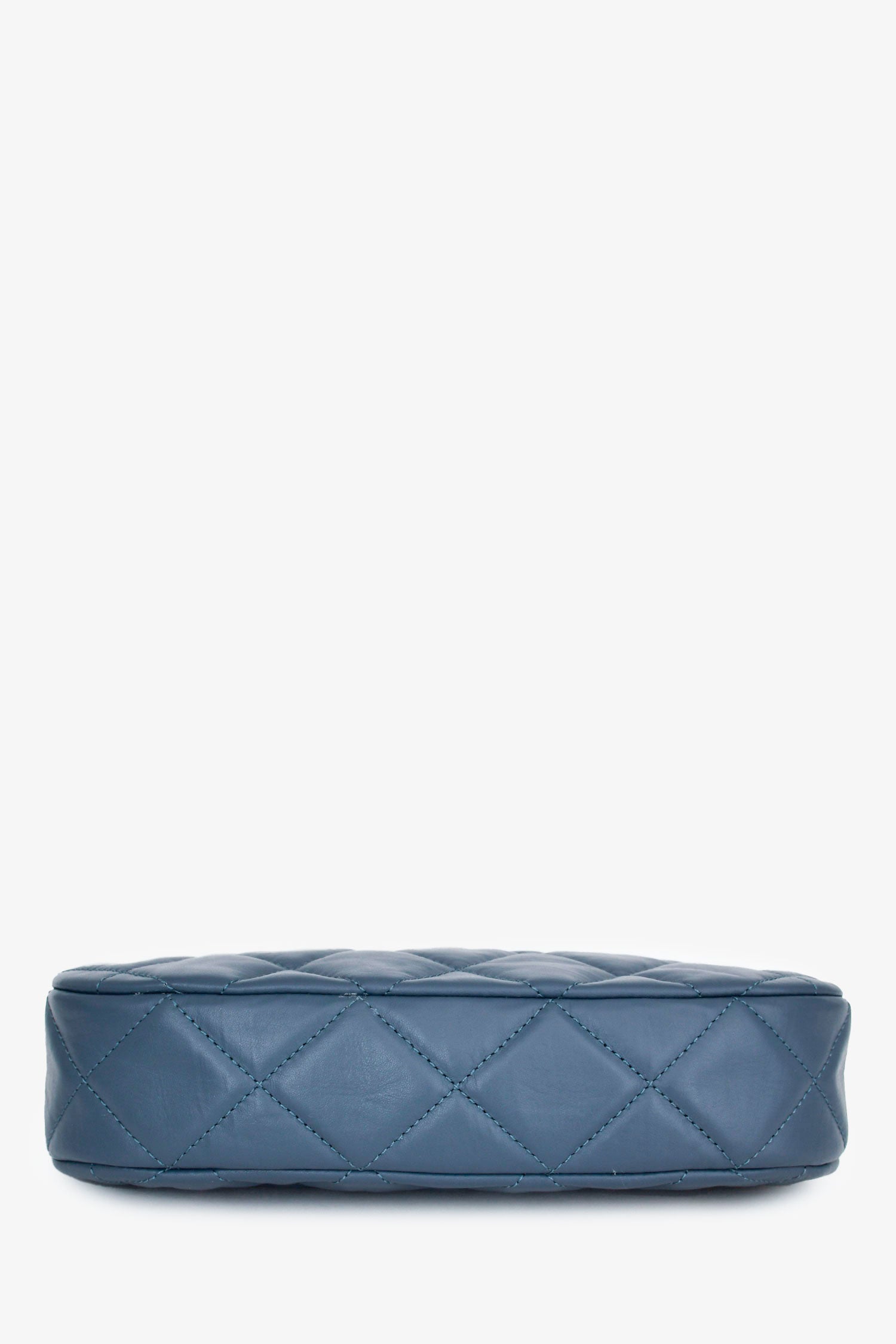 Pre-Loved Chanel™ Blue Aged Lambskin Leather Quilted Chanel 19 Clutch On Chain GHW