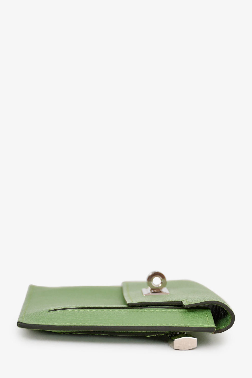 Hermès 2020 Locust Vert Chevre Leather Kelly Pocket Compact Wallet