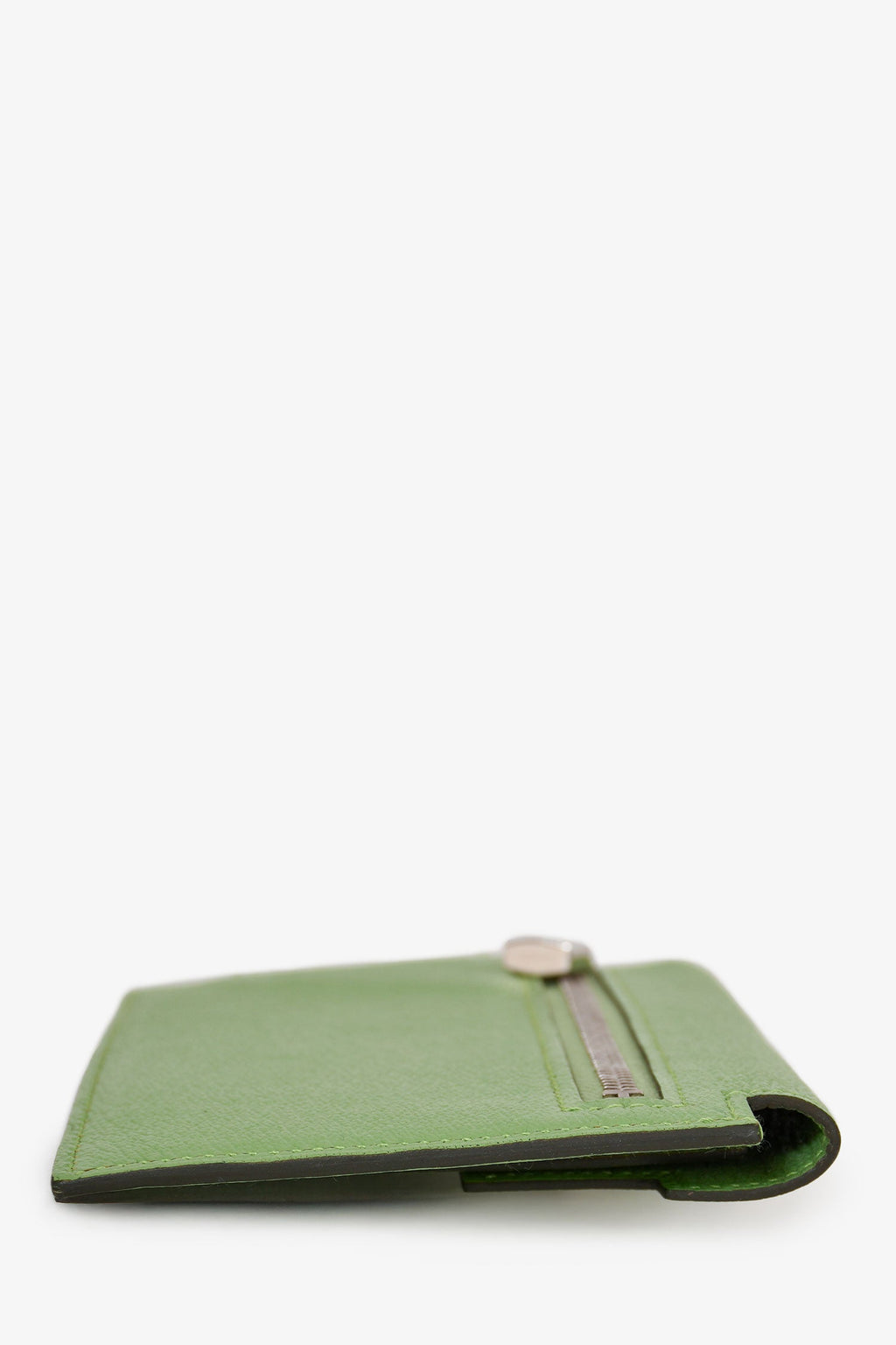 Hermès 2020 Locust Vert Chevre Leather Kelly Pocket Compact Wallet