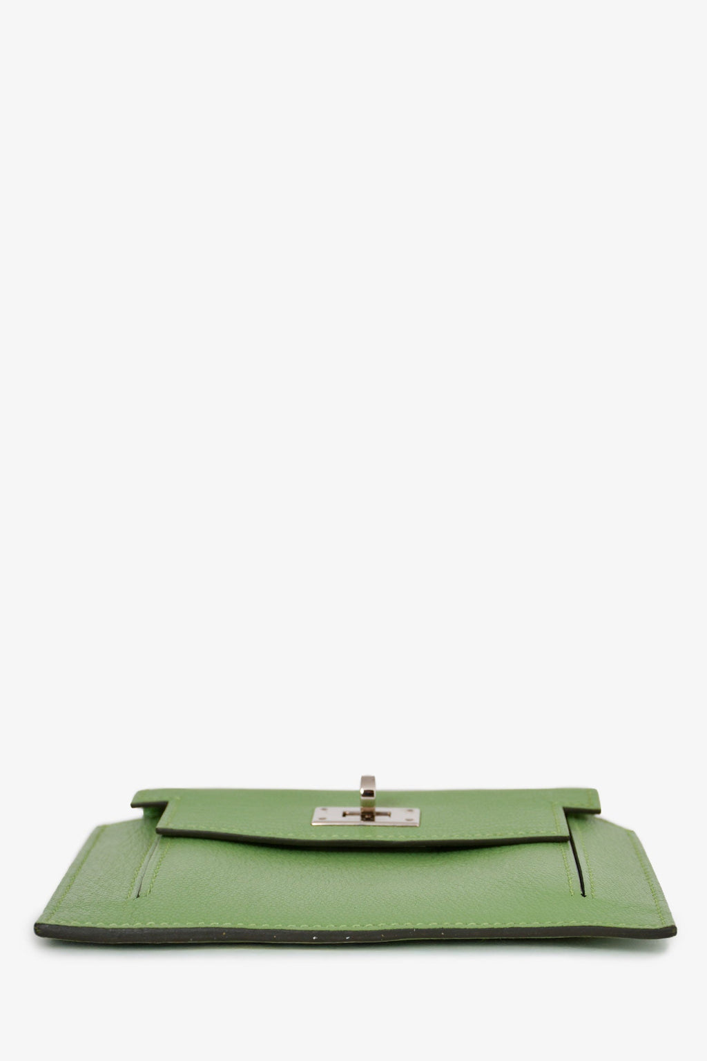 Hermès 2020 Locust Vert Chevre Leather Kelly Pocket Compact Wallet