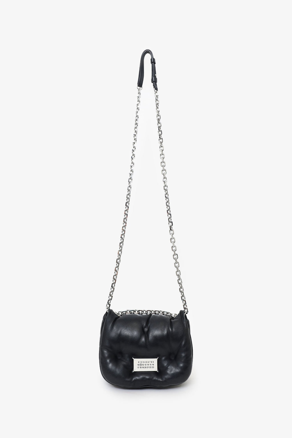 Maison Margiela Black Leather Glam Slam Mini Puffy Flap Bag
