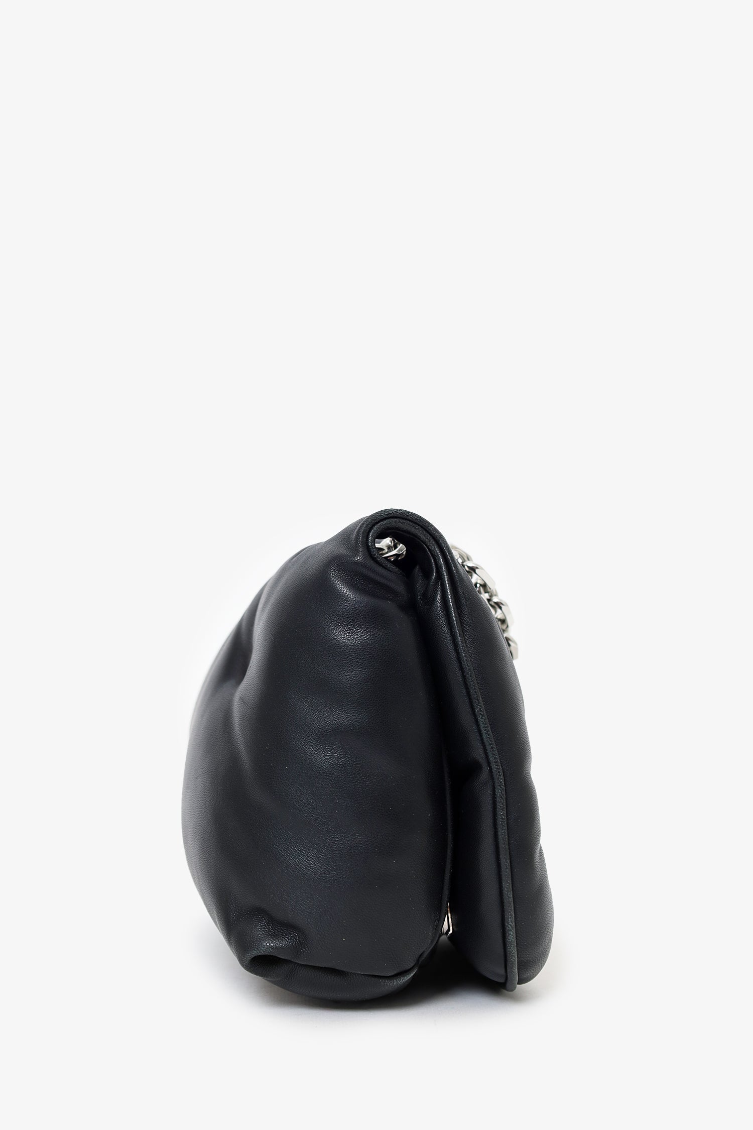 Maison Margiela Black Leather Glam Slam Mini Puffy Flap Bag