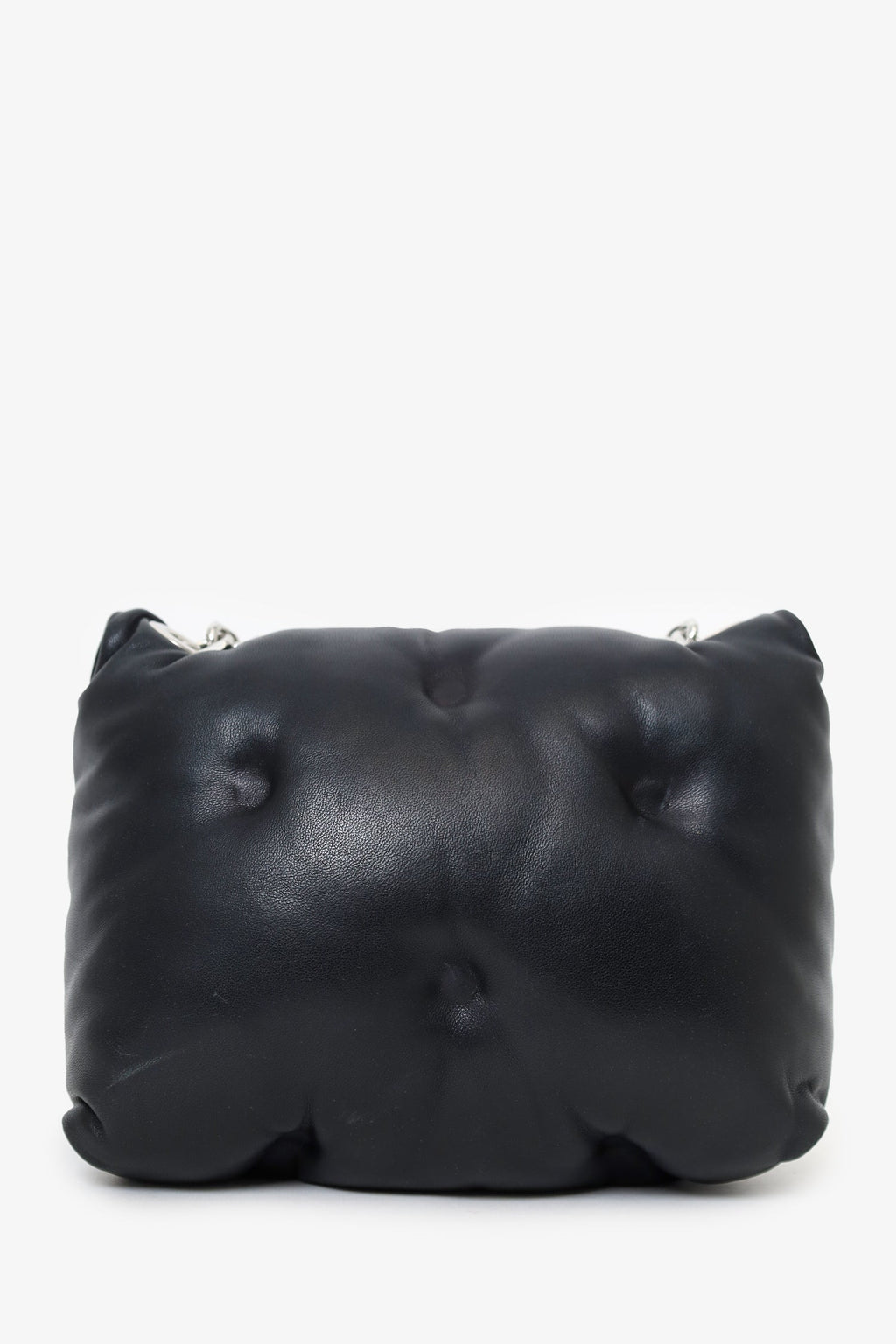 Maison Margiela Black Leather Glam Slam Mini Puffy Flap Bag