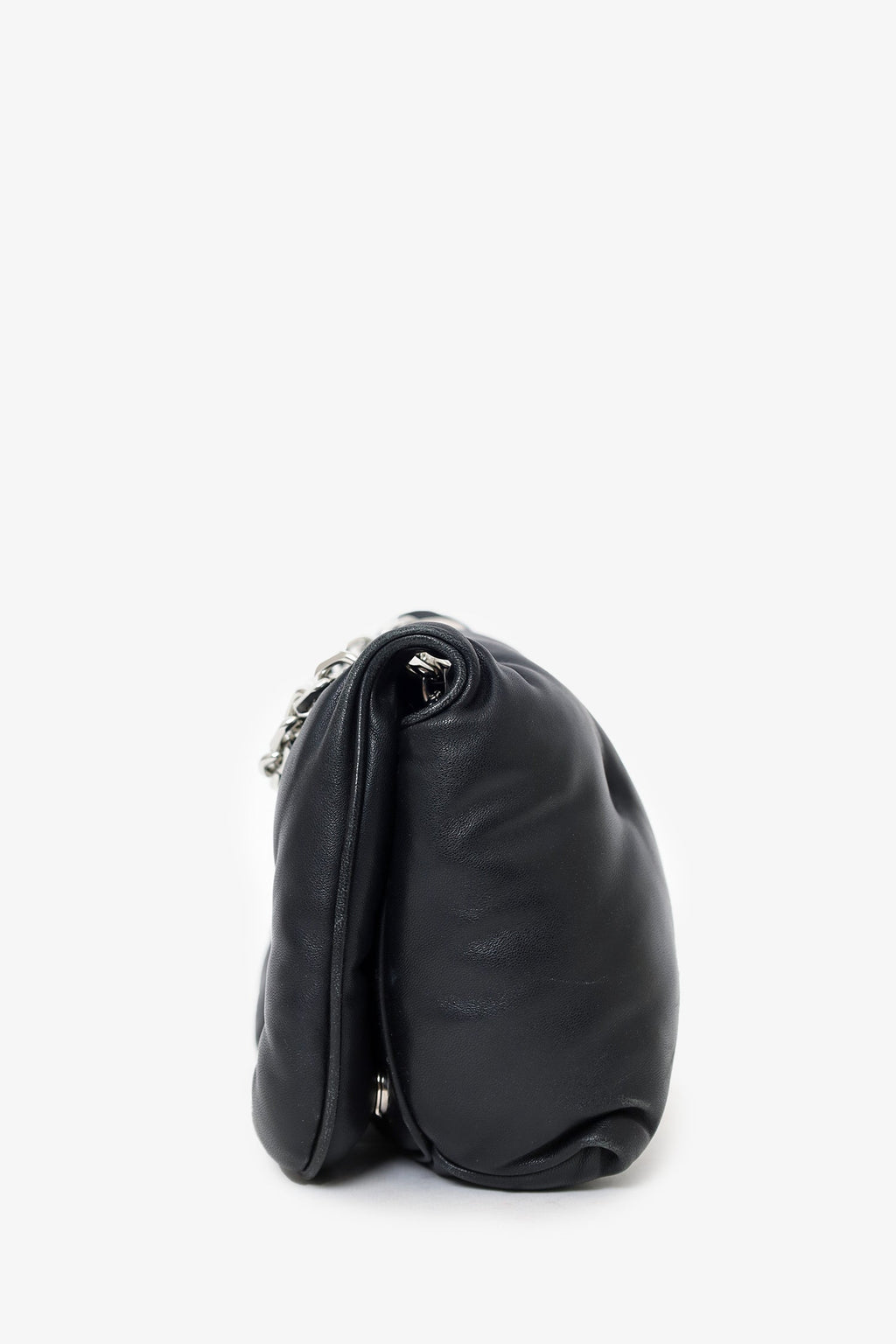 Maison Margiela Black Leather Glam Slam Mini Puffy Flap Bag