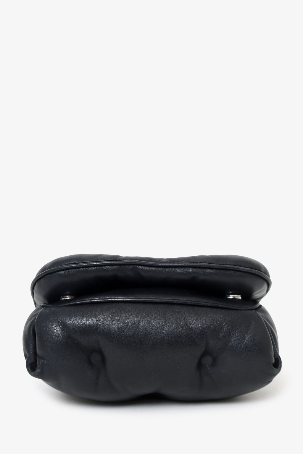 Maison Margiela Black Leather Glam Slam Mini Puffy Flap Bag