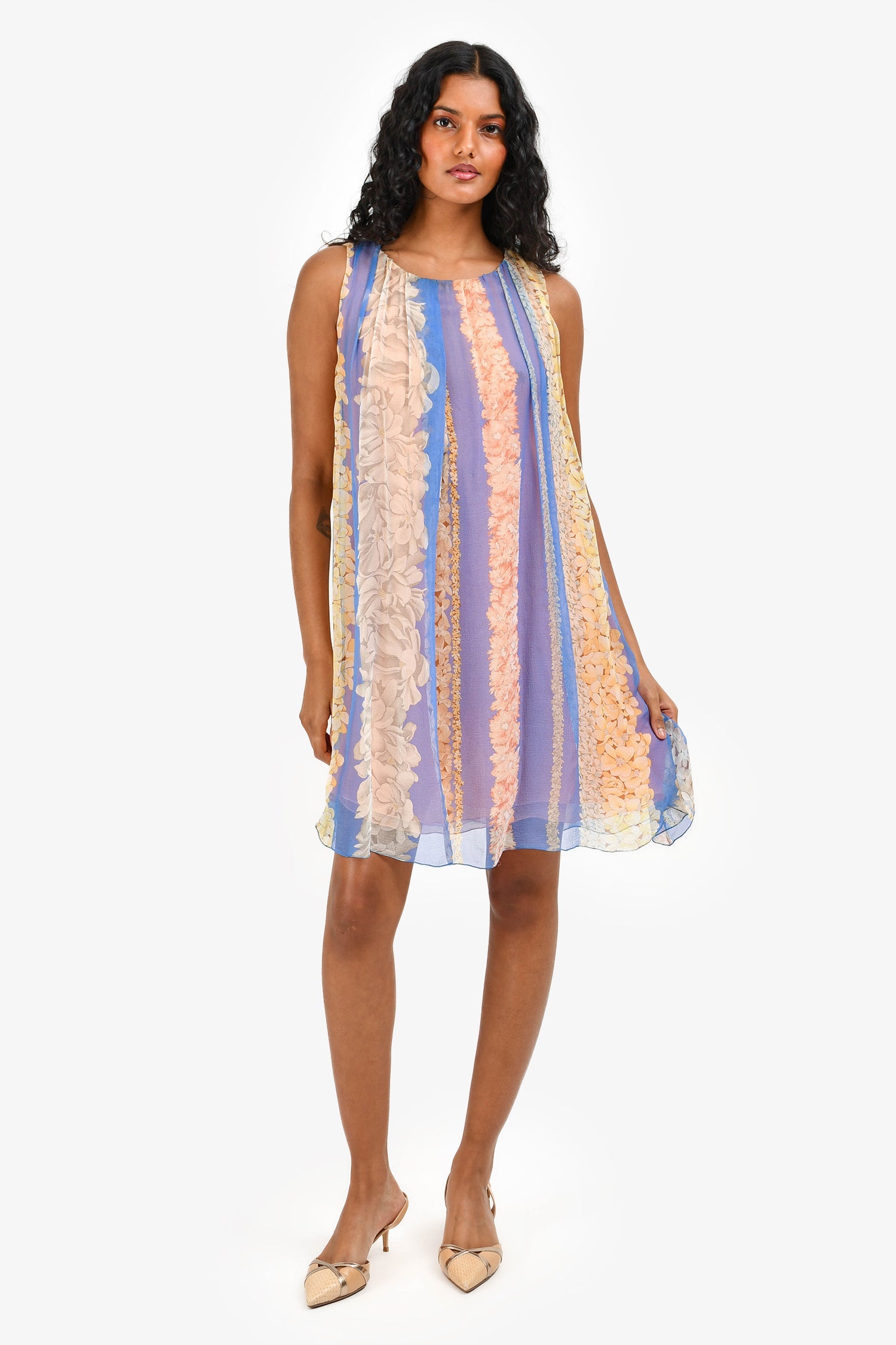 Missoni Blue/Multicolour Floral Shift Dress Size S