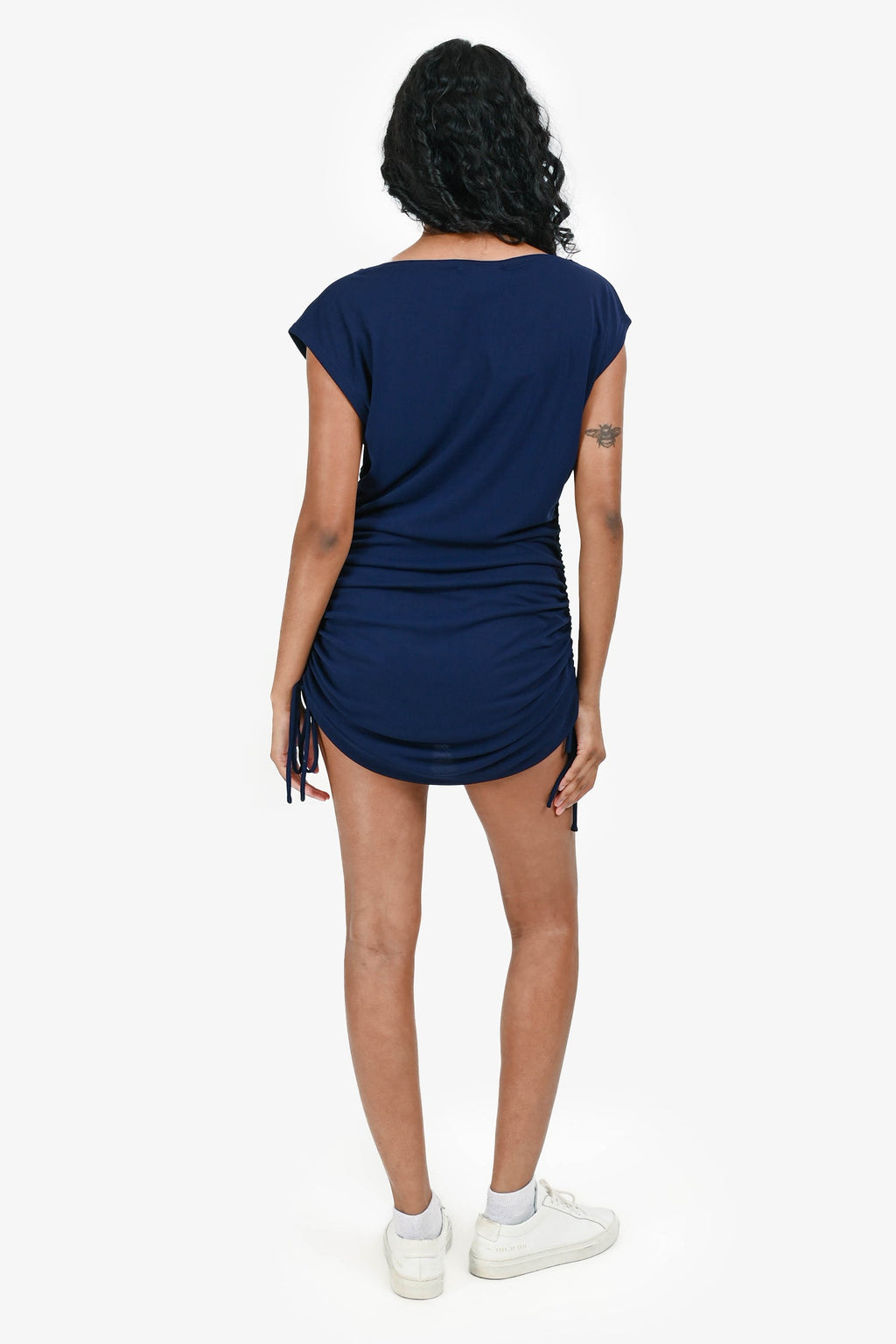 St. John Navy Cinched Hem Mini Dress Size S