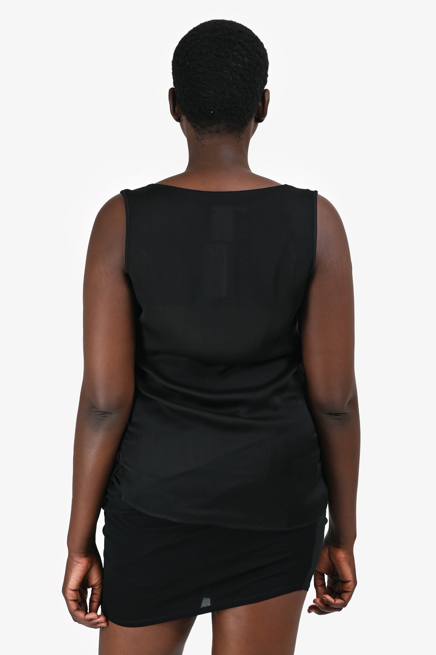 DSquared2 Black Silk Gold Chain Sheer Top Size 44