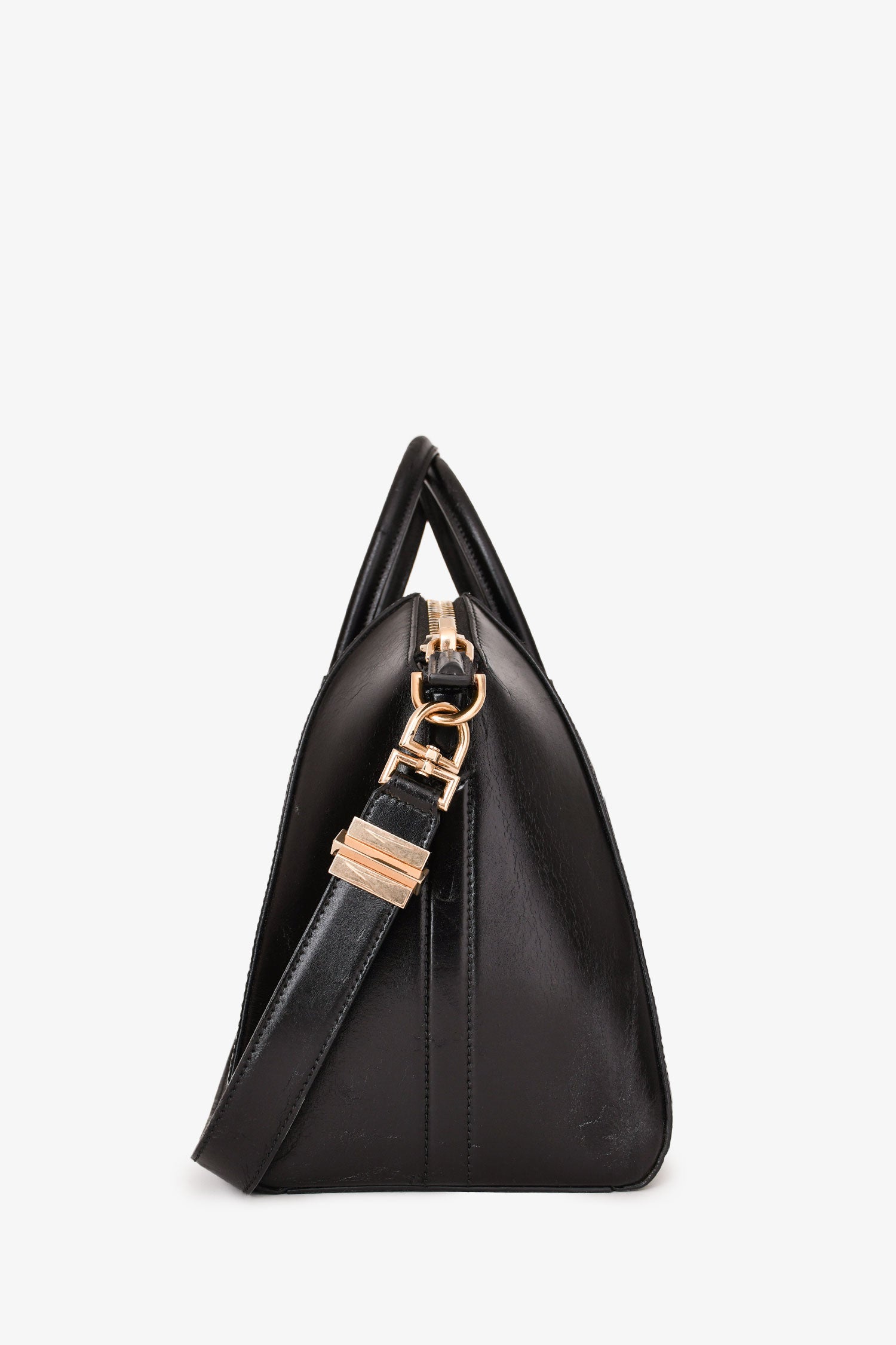 Givenchy Black Aged Leather Anitgona Top Handle with Strap