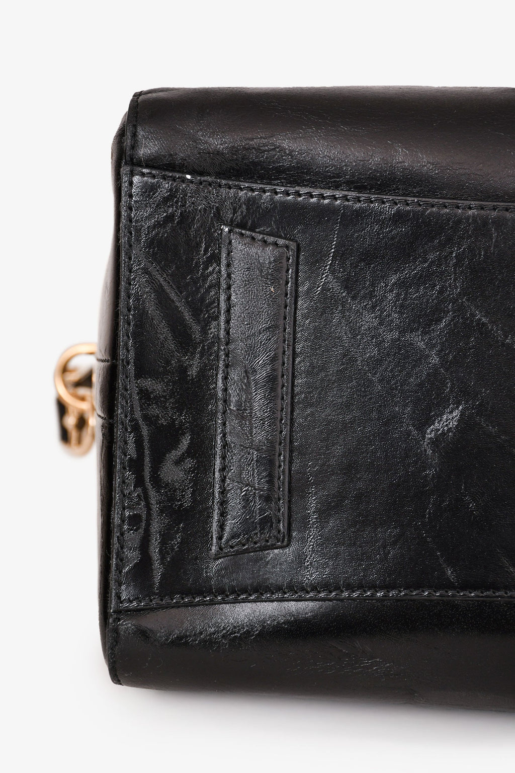 Givenchy Black Aged Leather Anitgona Top Handle with Strap