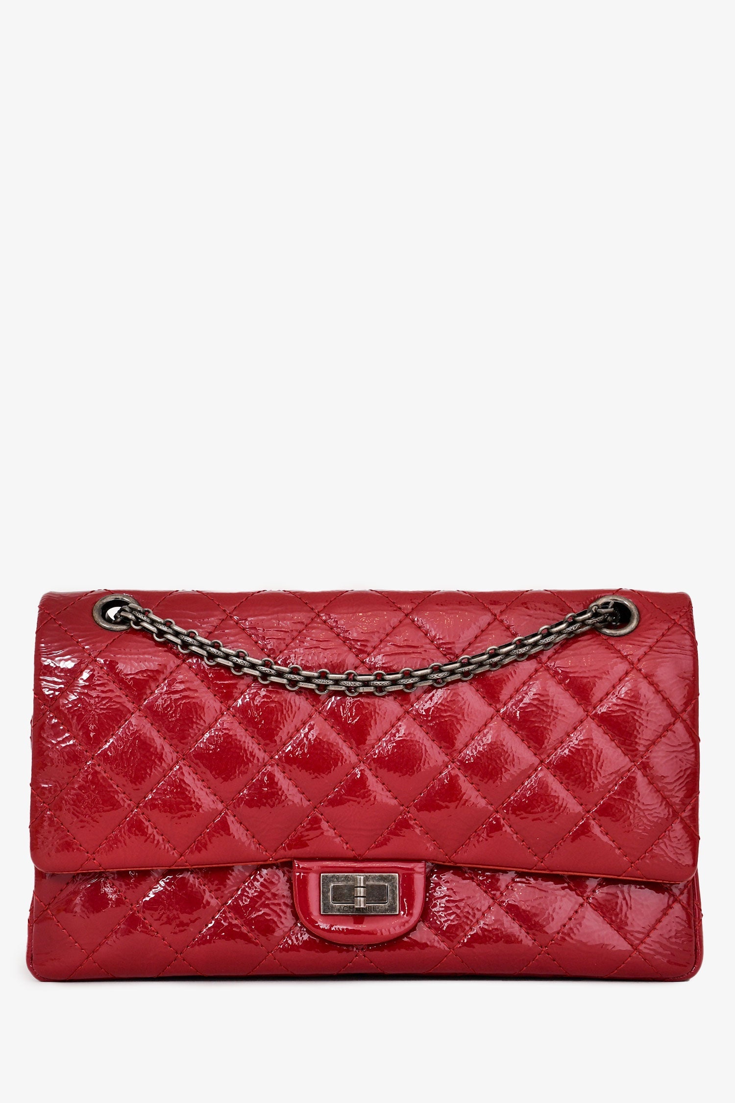 Pre-Loved Chanel™ 2010-11 Red Patent Leather Reissue 226 2.55 Flap Bag