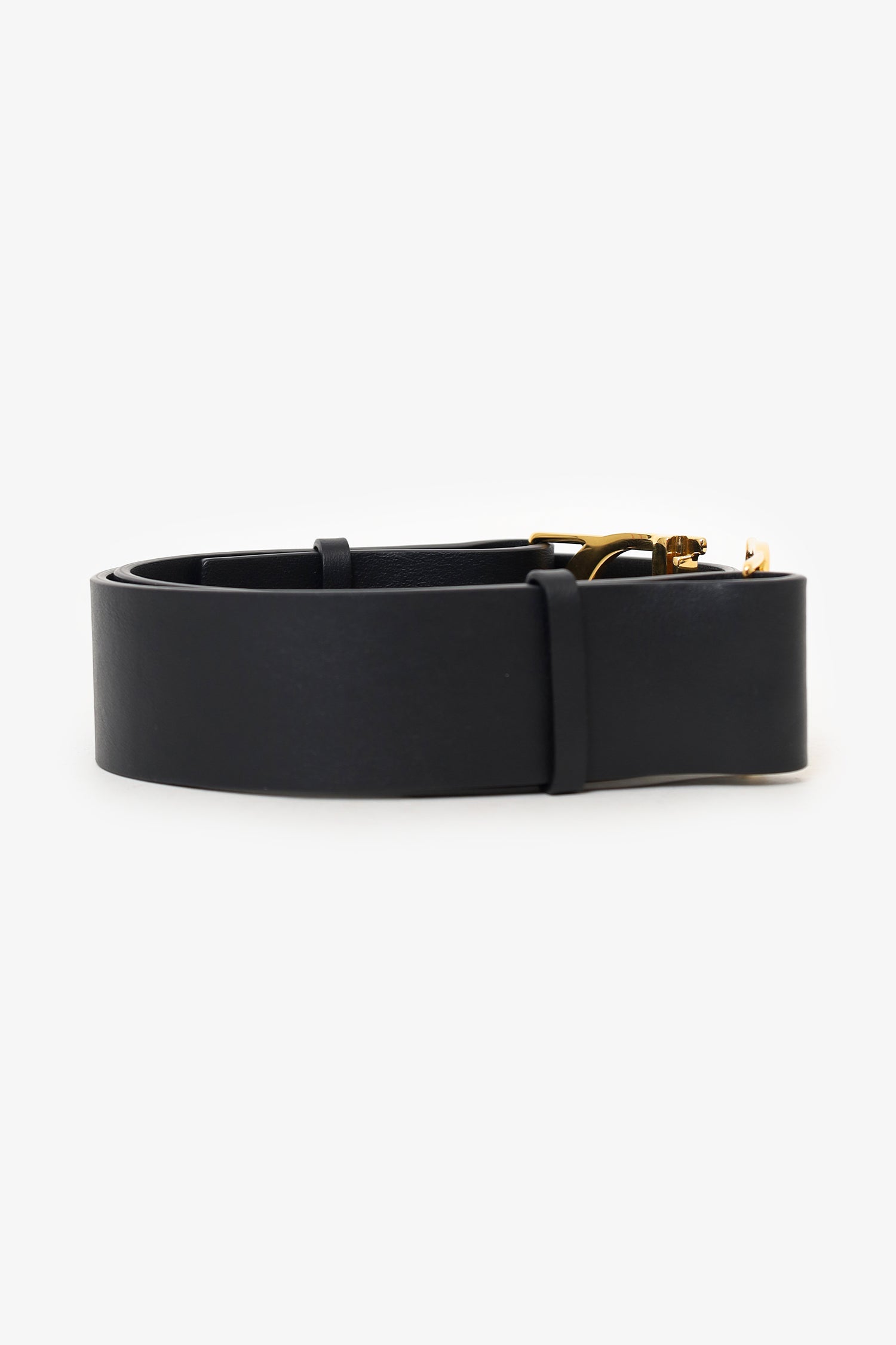 Christian Dior Black Leather 30 Montaigne CD-Buckle Belt