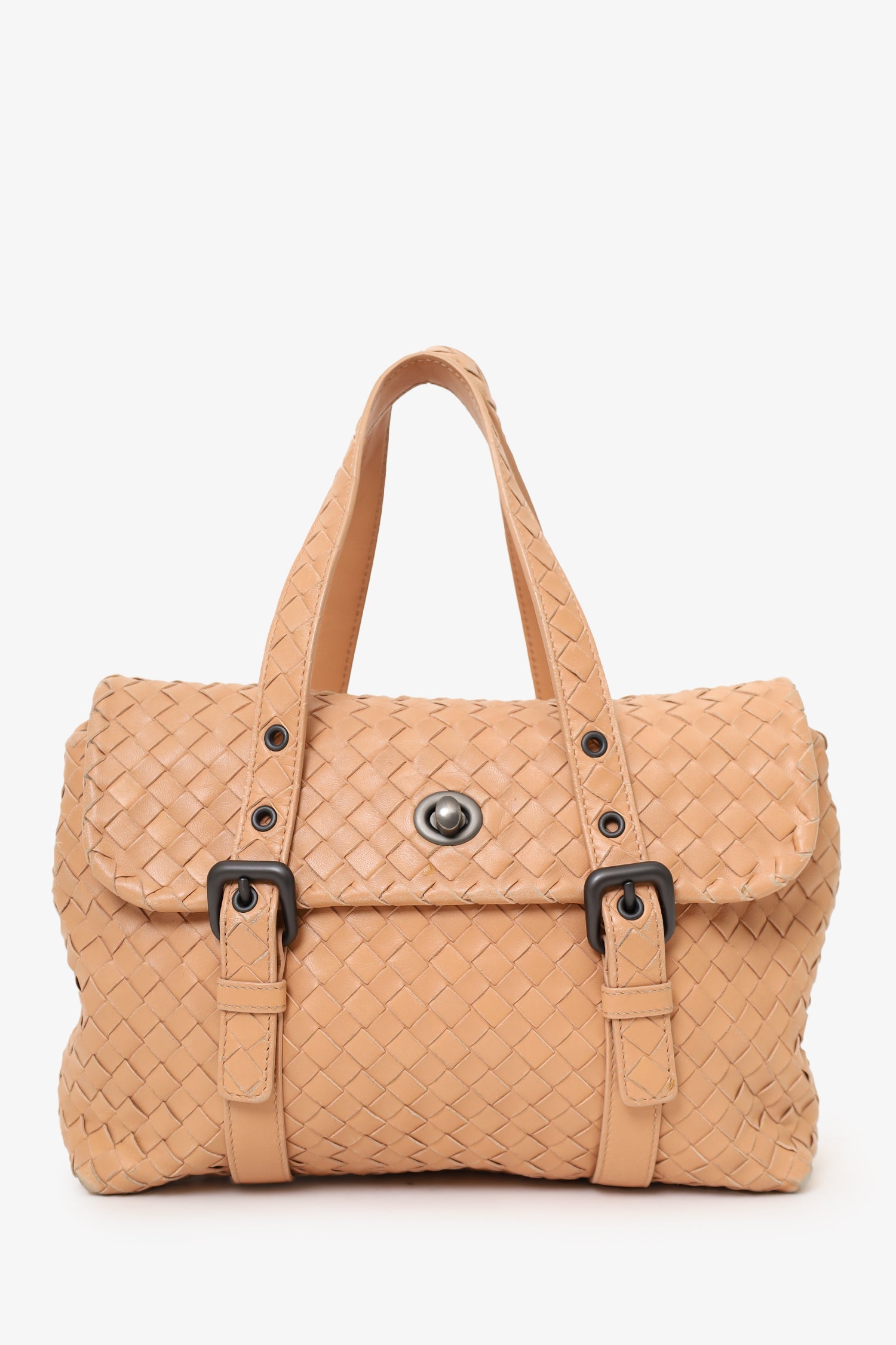 Bottega Veneta Pink Intrecciato Leather 2way Bag Leather Shoulder Bag With Strap